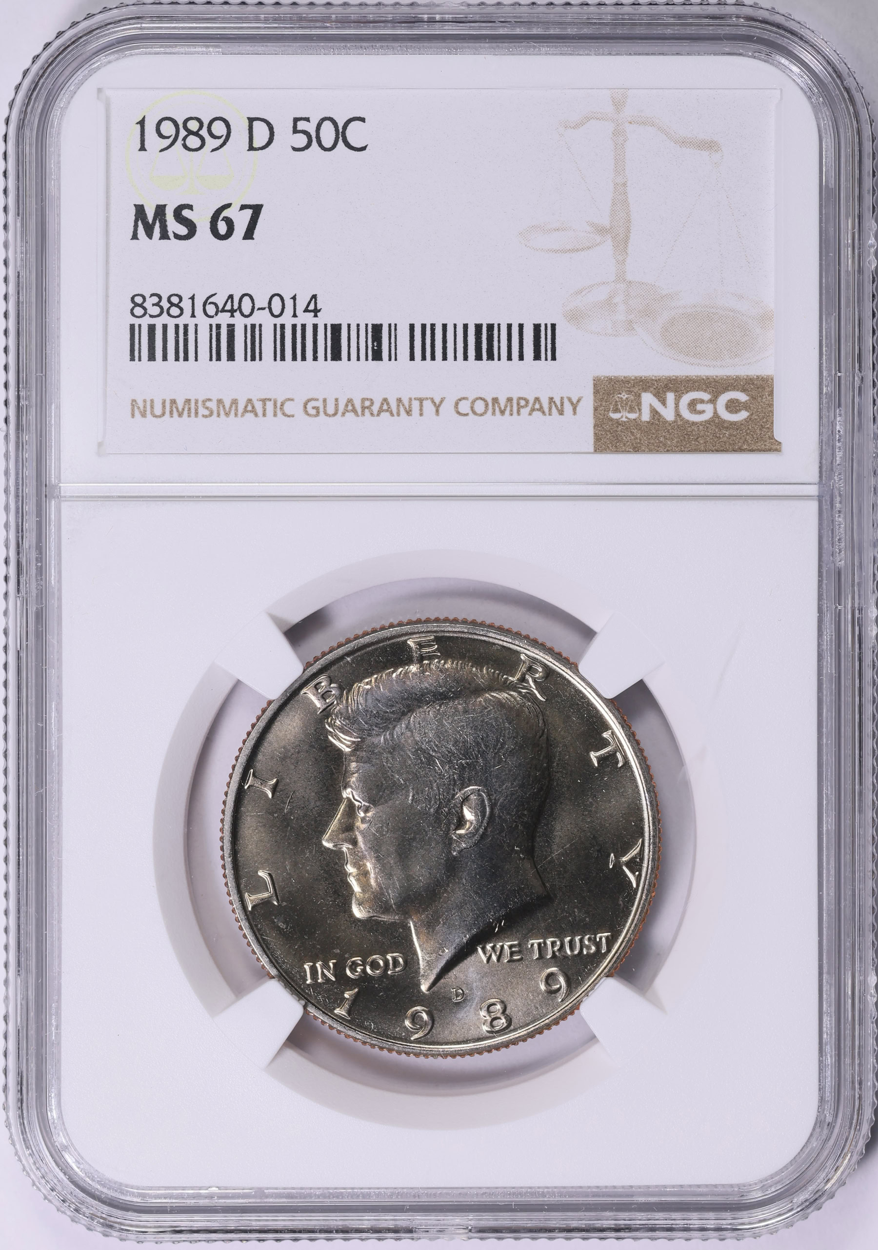 1989-D Kennedy Half Dollar NGC MS-67 (Item 1842688