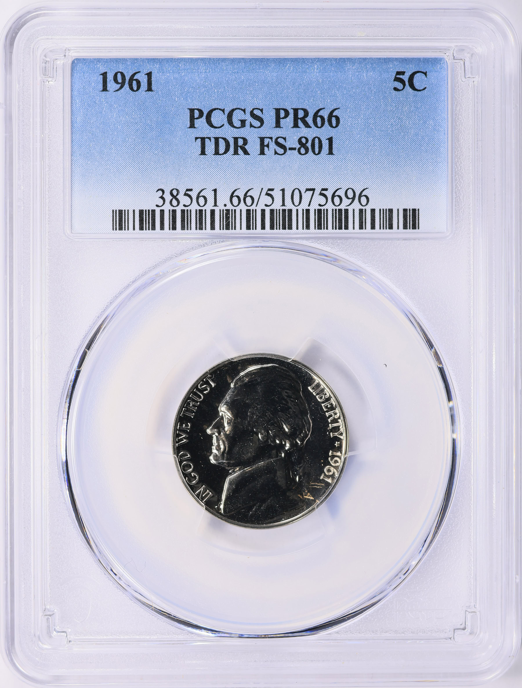 1961 Jefferson Nickel Tripled Die Reverse FS-801 PCGS Proof-66 (Item ...