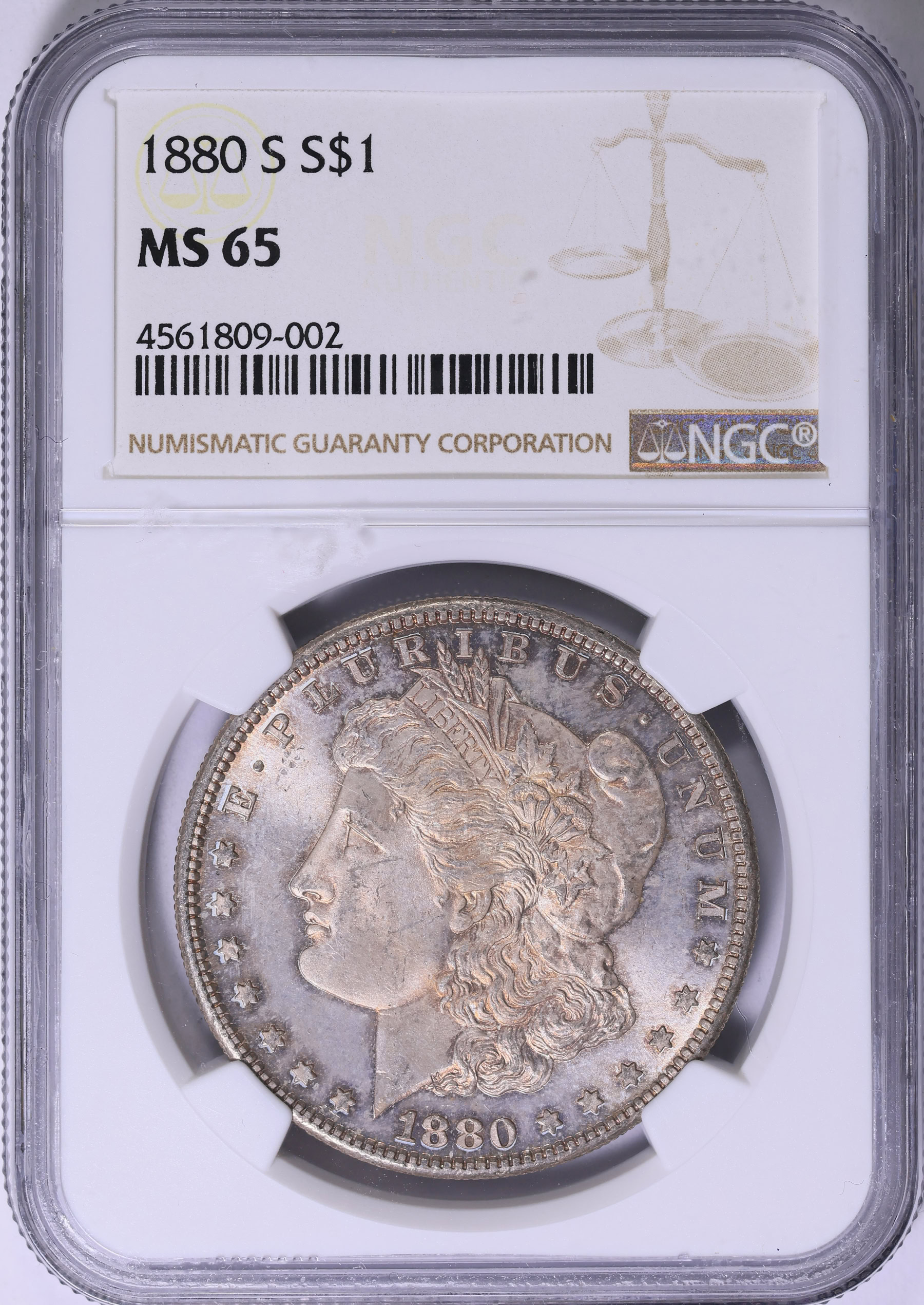 1880-S Morgan Silver Dollar NGC MS-65 (Toned) (Item 1843290