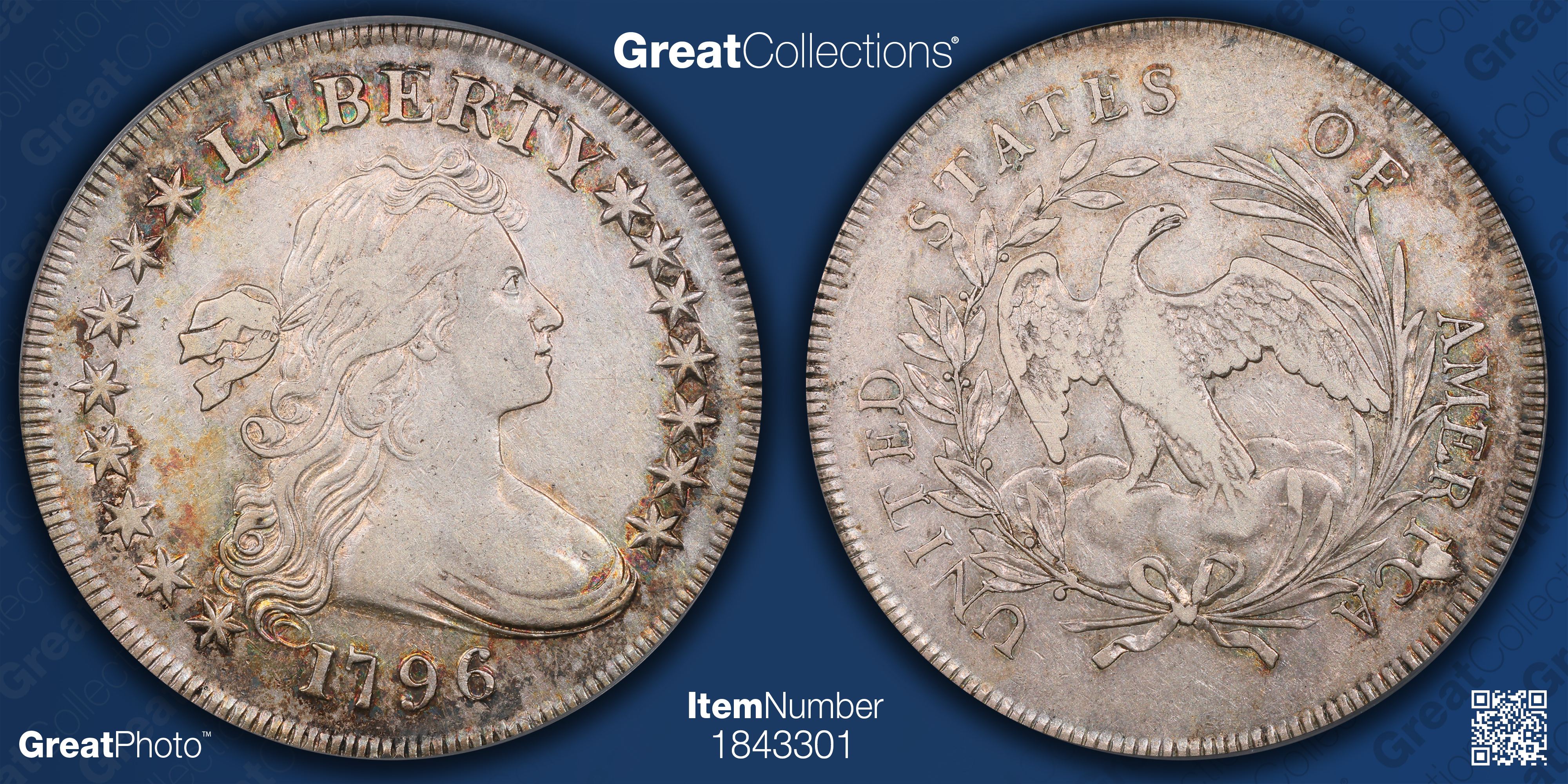 1796 Draped Bust Silver Dollar Large Date, Small Letters PCGS XF-45 ...
