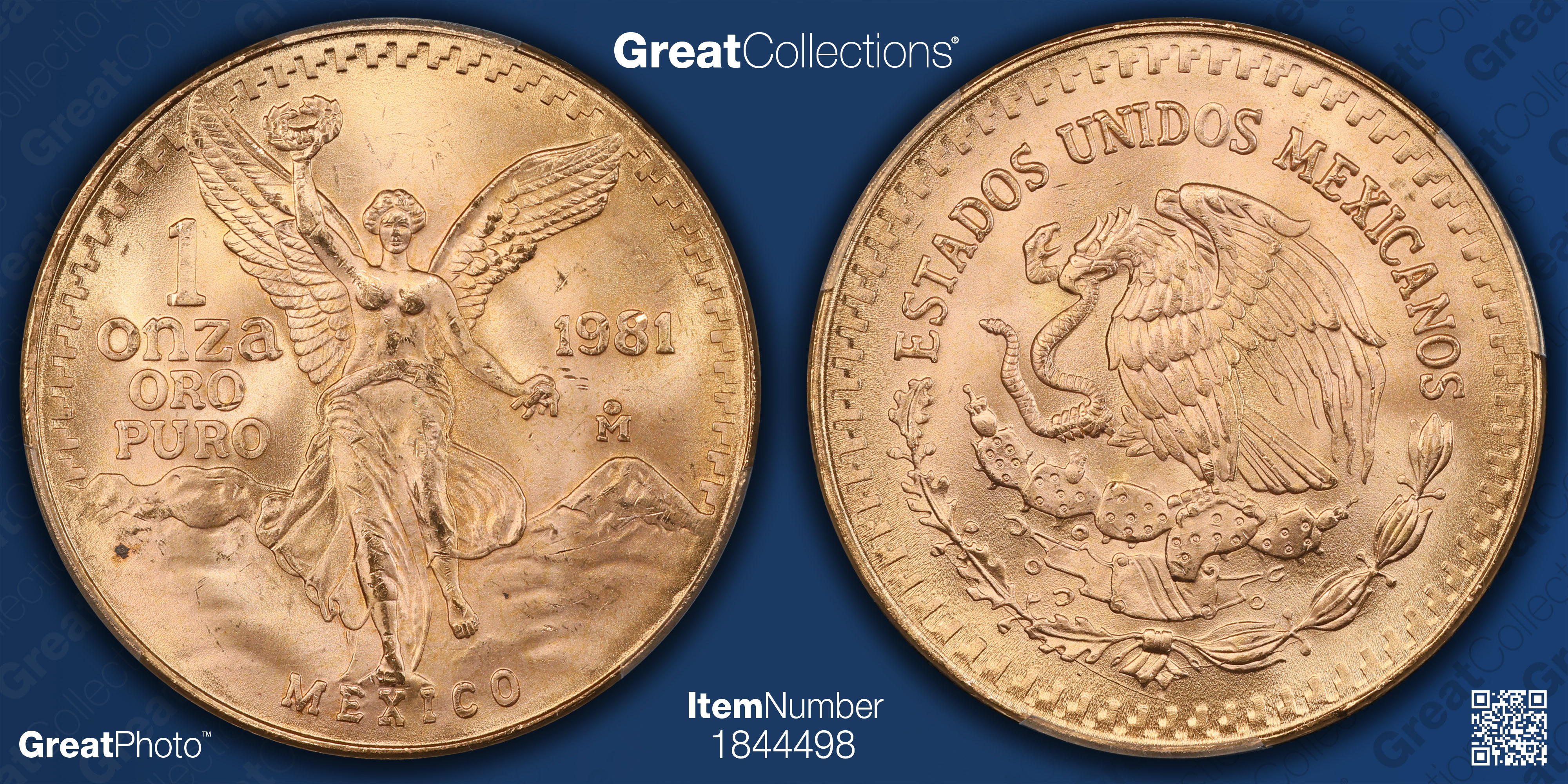 Mexico 1981-Mo Gold Onza Libertad KM-489 PCGS MS-64 (AGW = 0.999