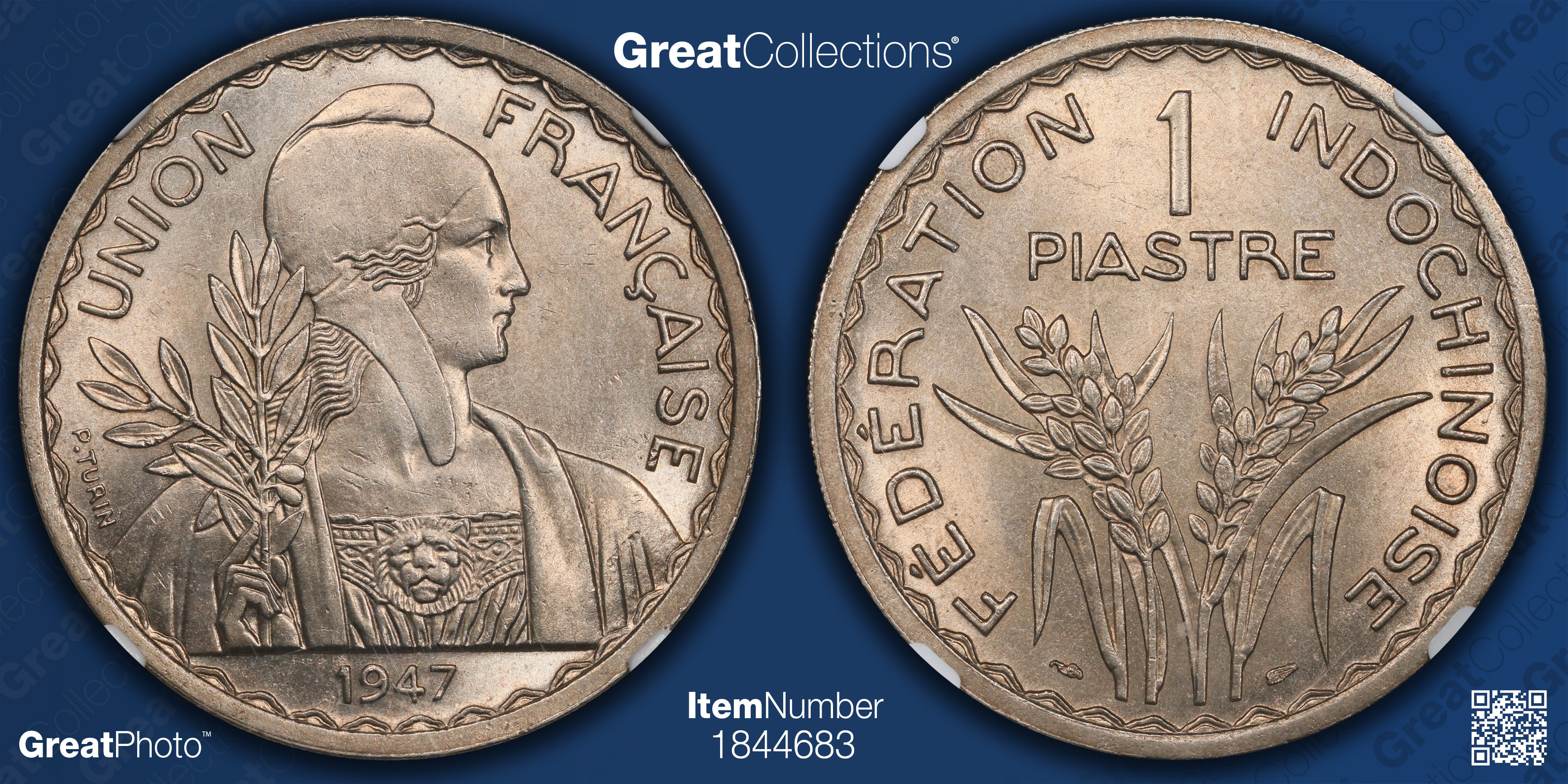 NGC MS62 1945 モナコ 2フラン ルイ2世 王室 Coin Monaco 2 Francs