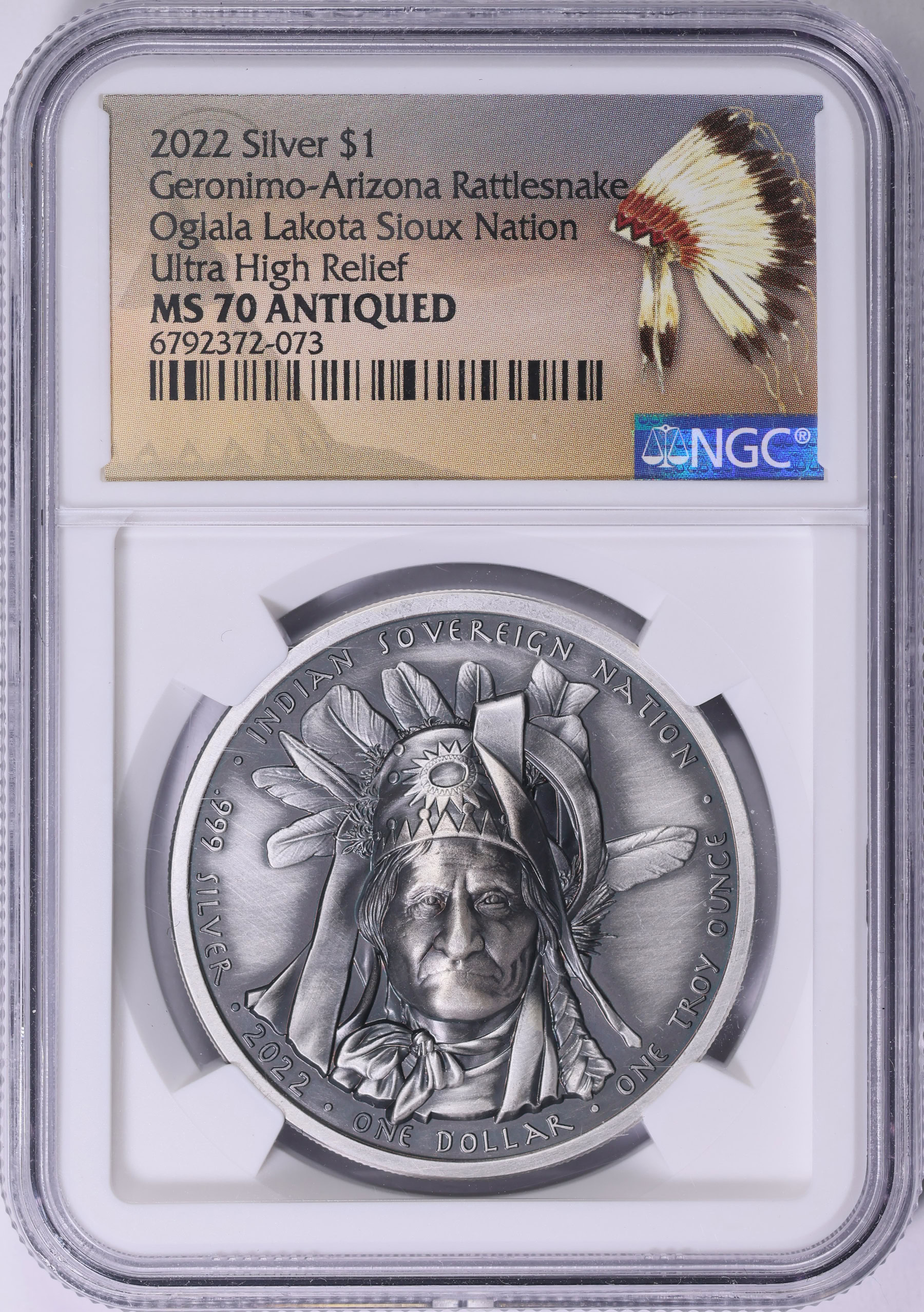 超稀少 新品 TELLASON ホワイトオーク リジッド 赤耳 USA W31 2022 Oglala Lakota Sioux Nation Silver Dollar Geronimo - Rattle
