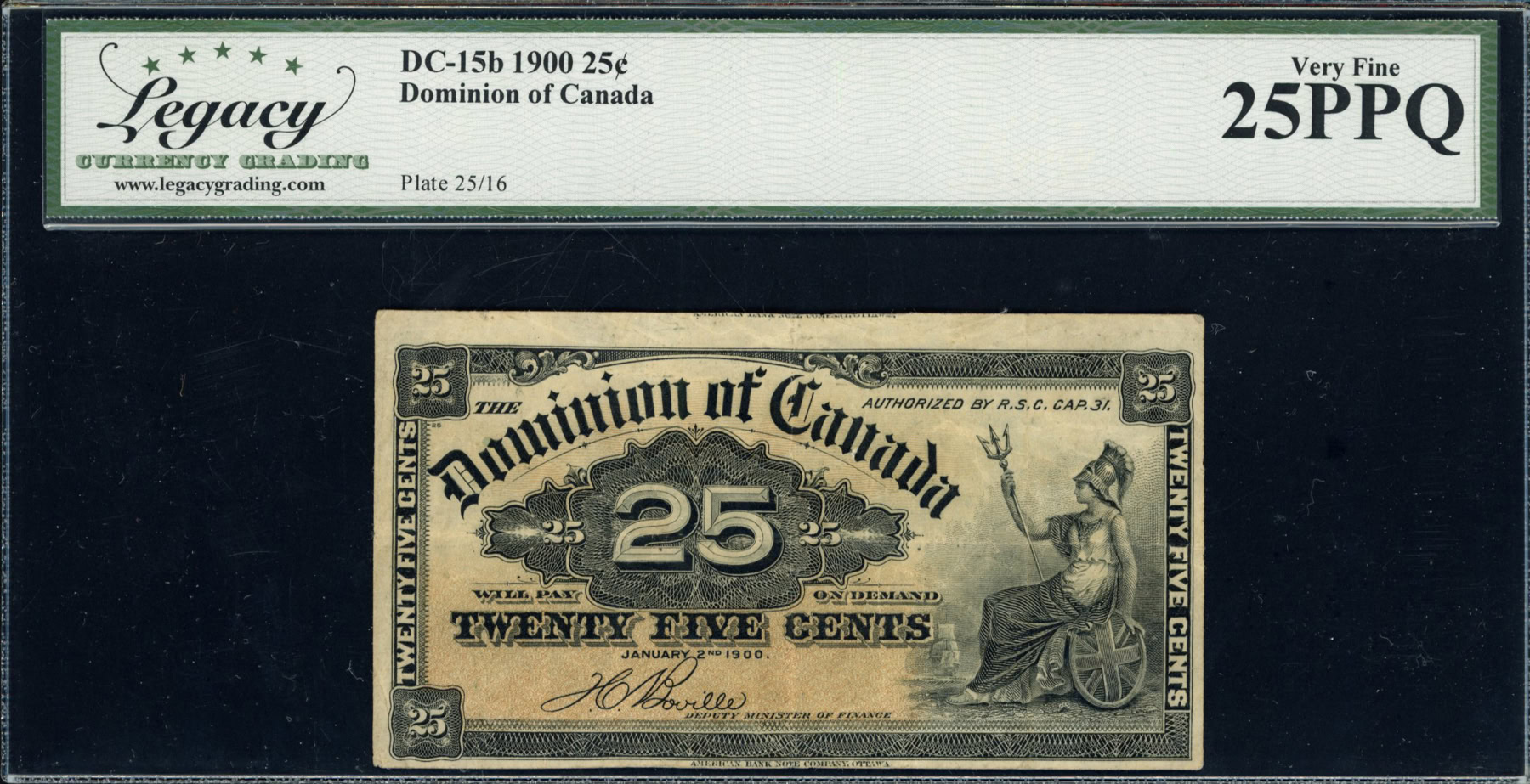 Canada 1900 Dominion of Canada Note SCWPM-9b Legacy Very Fine 25 ...