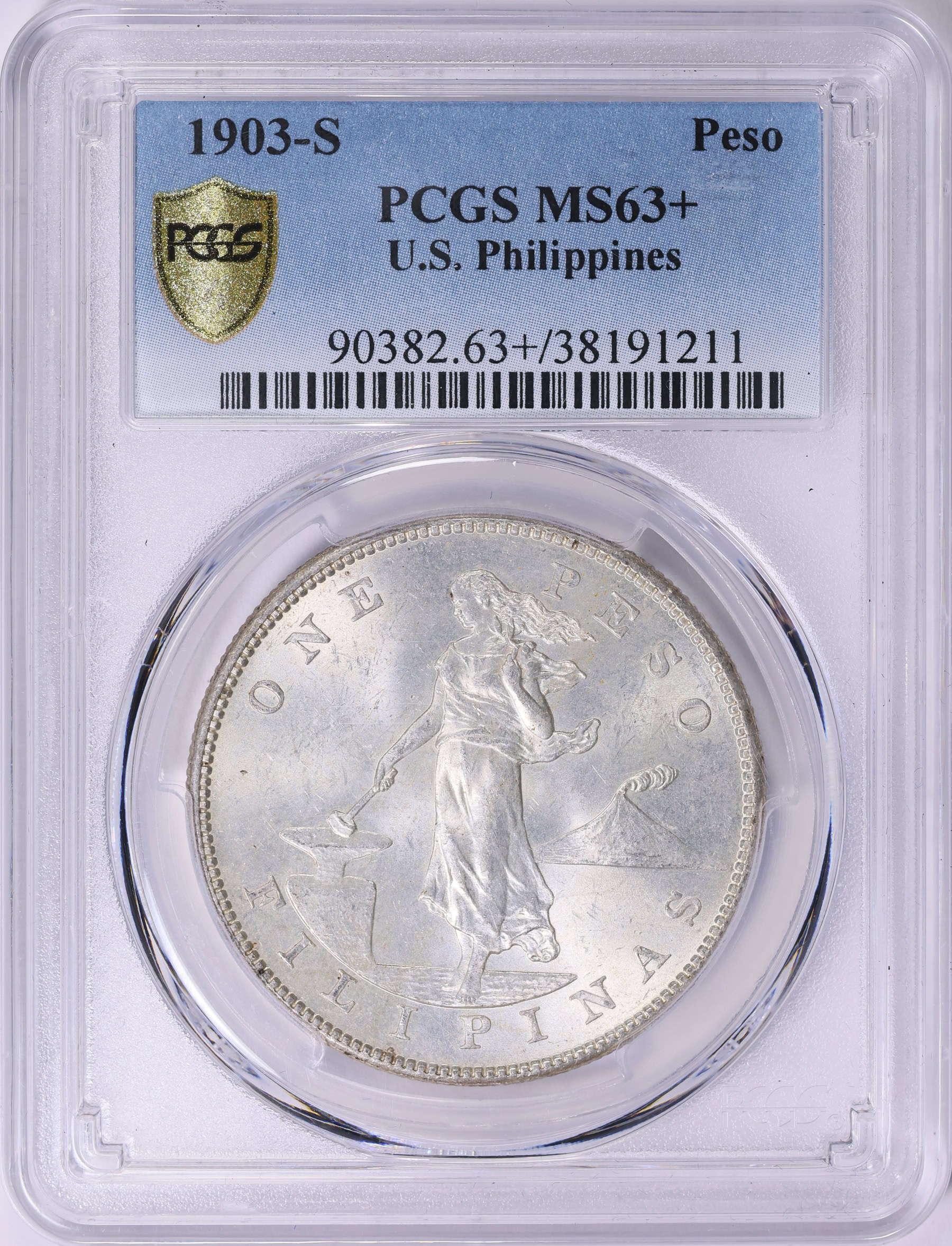 1903-S U.S. Philippines Peso PCGS MS-63+ (Item 1847536