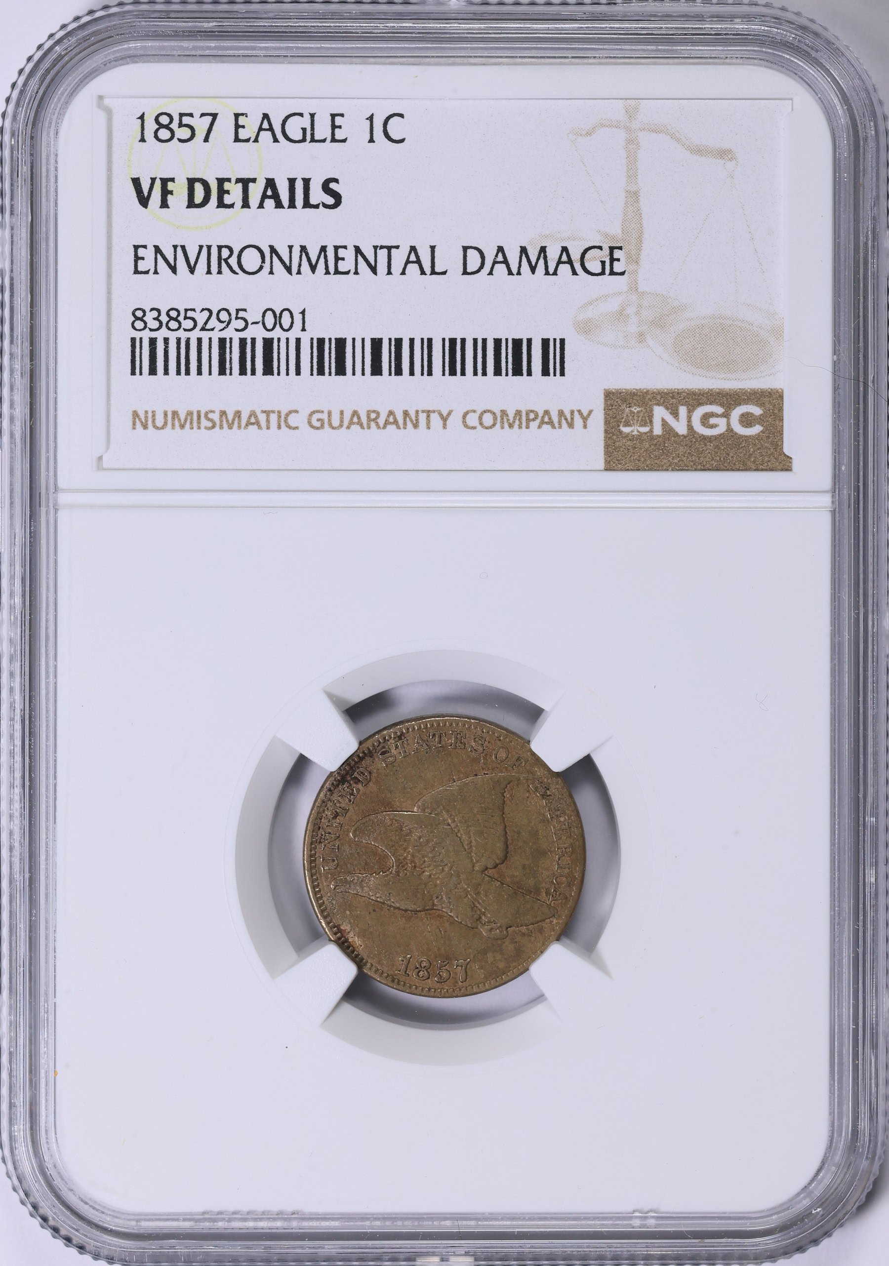 1857 Flying Eagle Cent NGC VF Details (Item 1850516) | GreatCollections ...