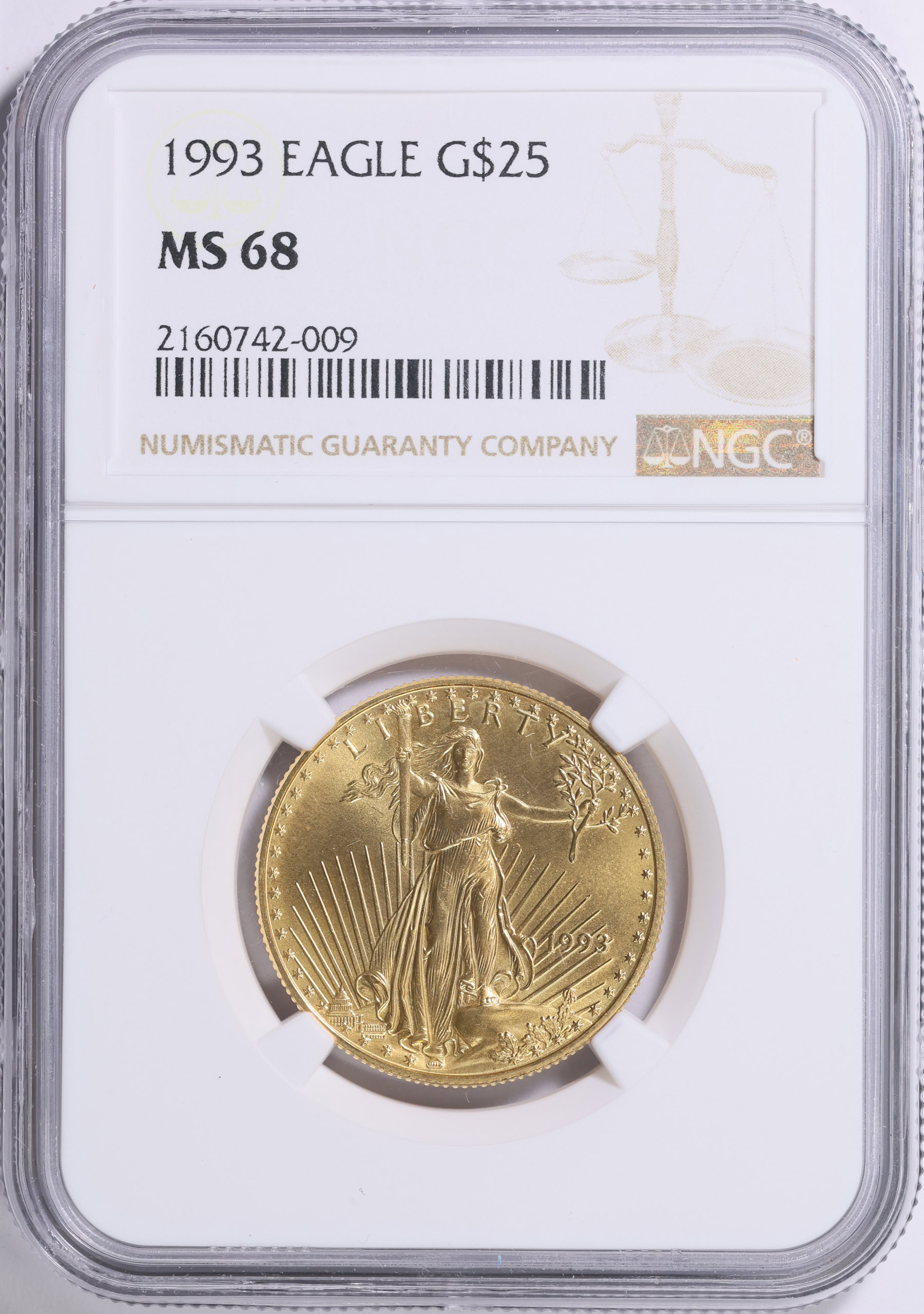 1993 $25 Half-Ounce Gold American Eagle NGC MS-68 (Item 1850715