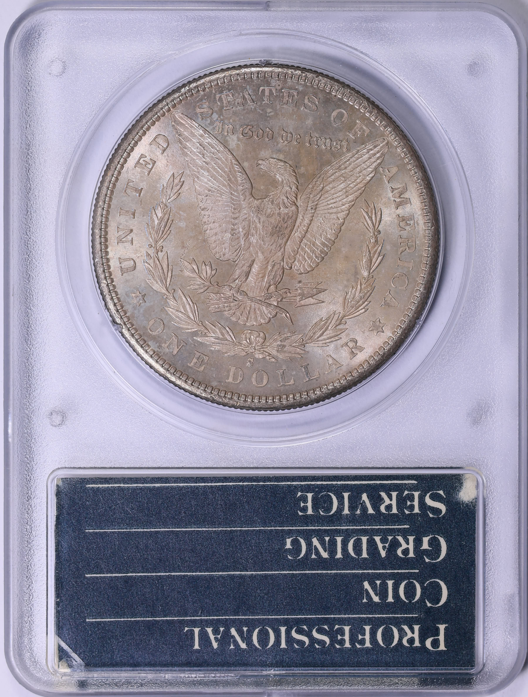 1881-S Morgan Silver Dollar PCGS MS-63 (CAC Green) (Toned) OGH