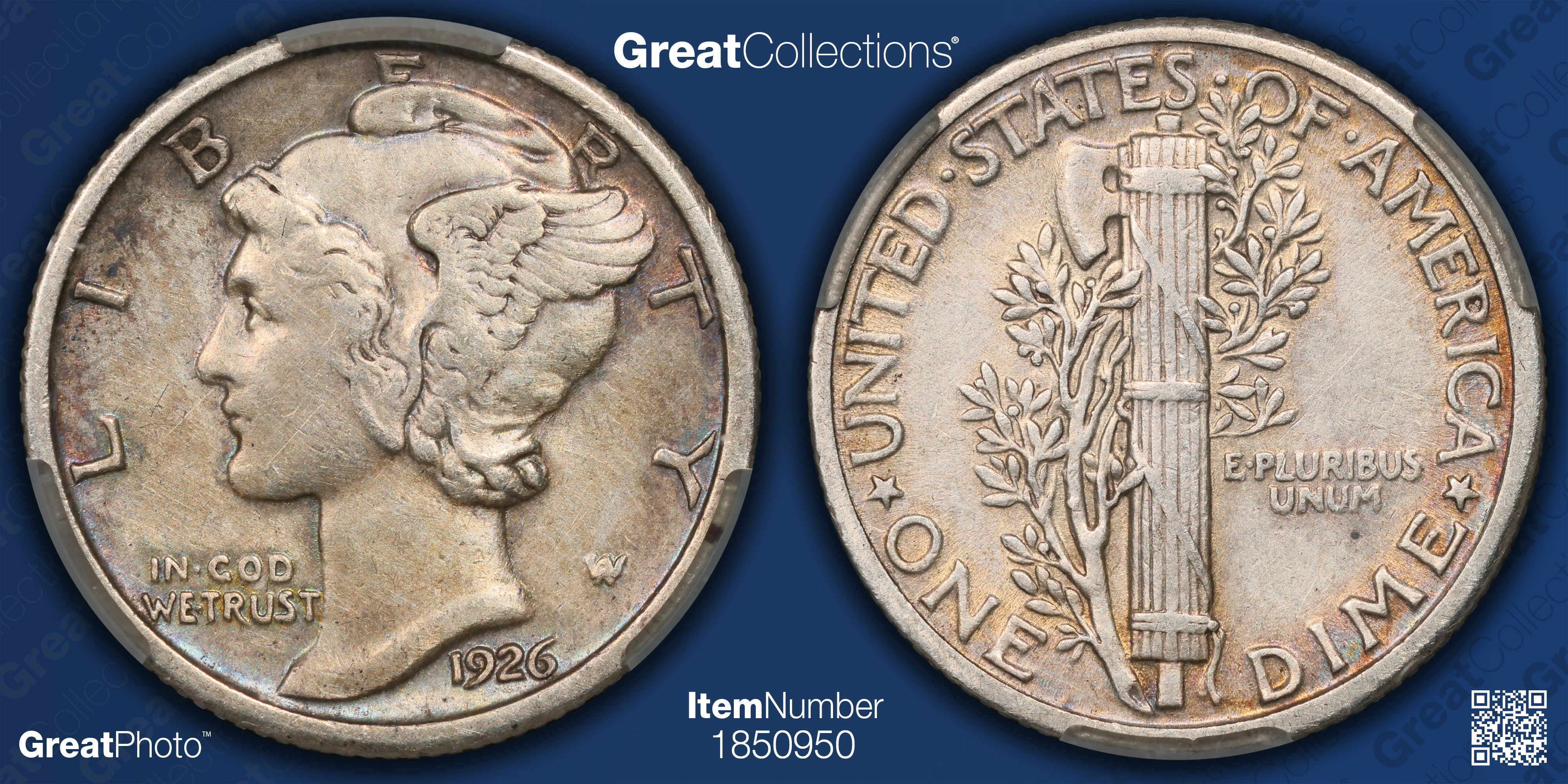 1926 Mercury Dime FS-101 DDO CACG XF Details | CACG Cert #1559202
