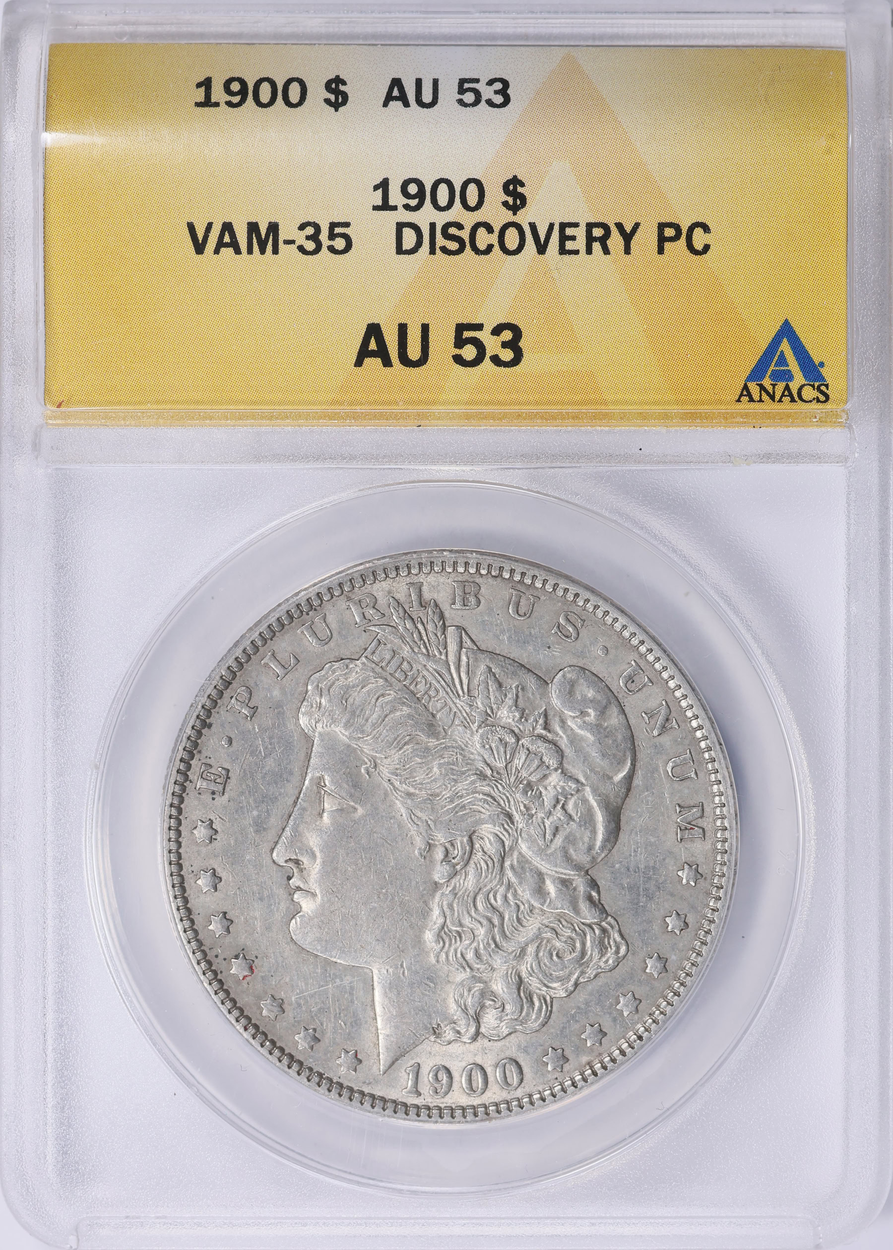 1900 Morgan Silver Dollar VAM-35 Discovery Piece ANACS AU-53 (Item