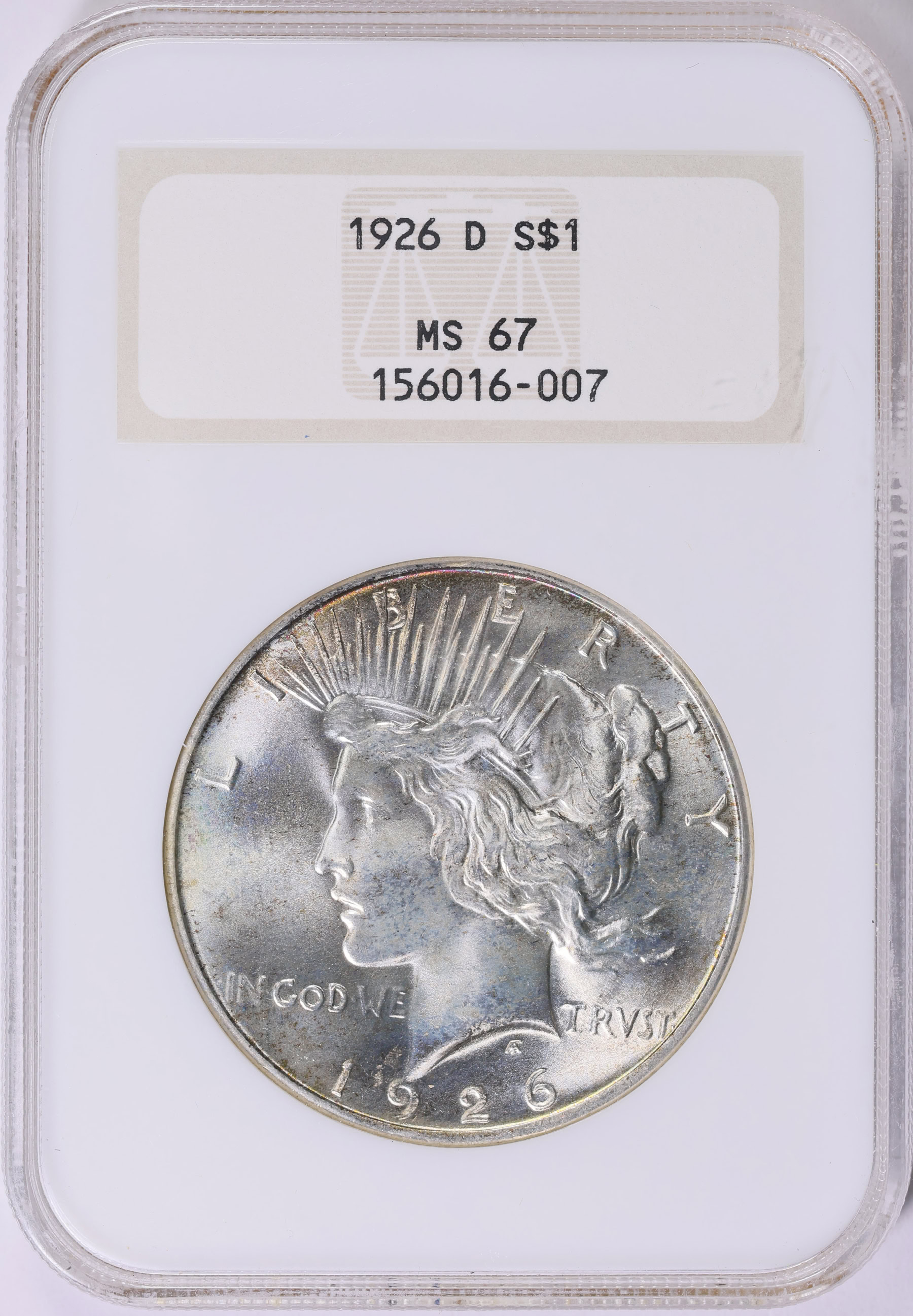 1926-D Peace Silver Dollar NGC MS-67 (Toned) OH (Item