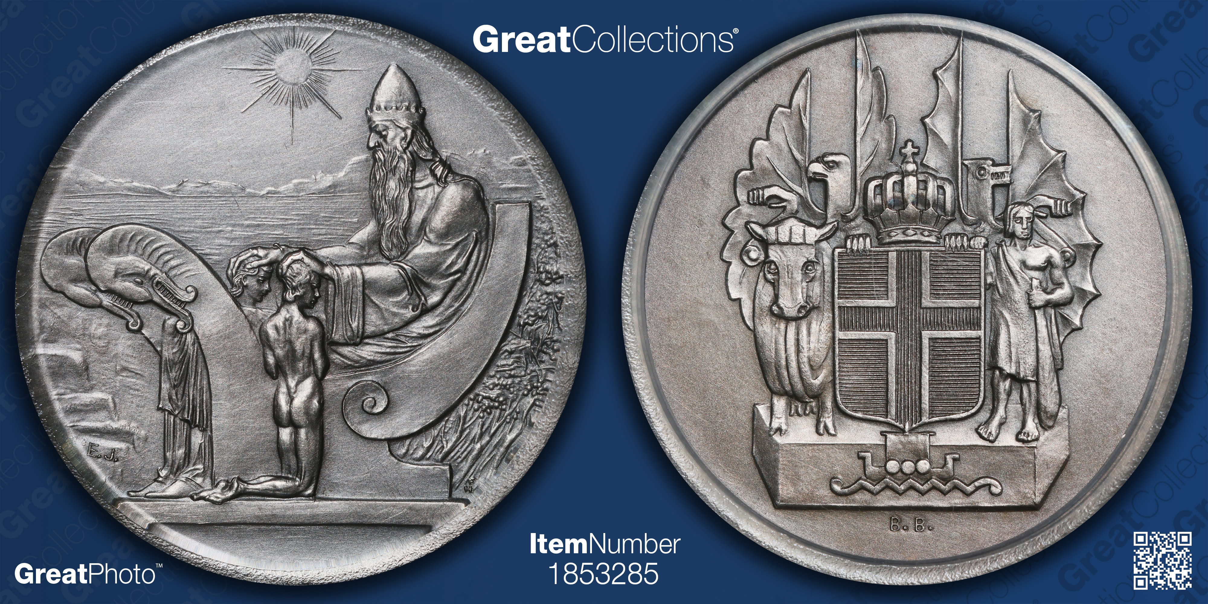Iceland 1930 Silver 10 Kronur Althing 1,000 Year Anniversary KM-X3 PCGS ...