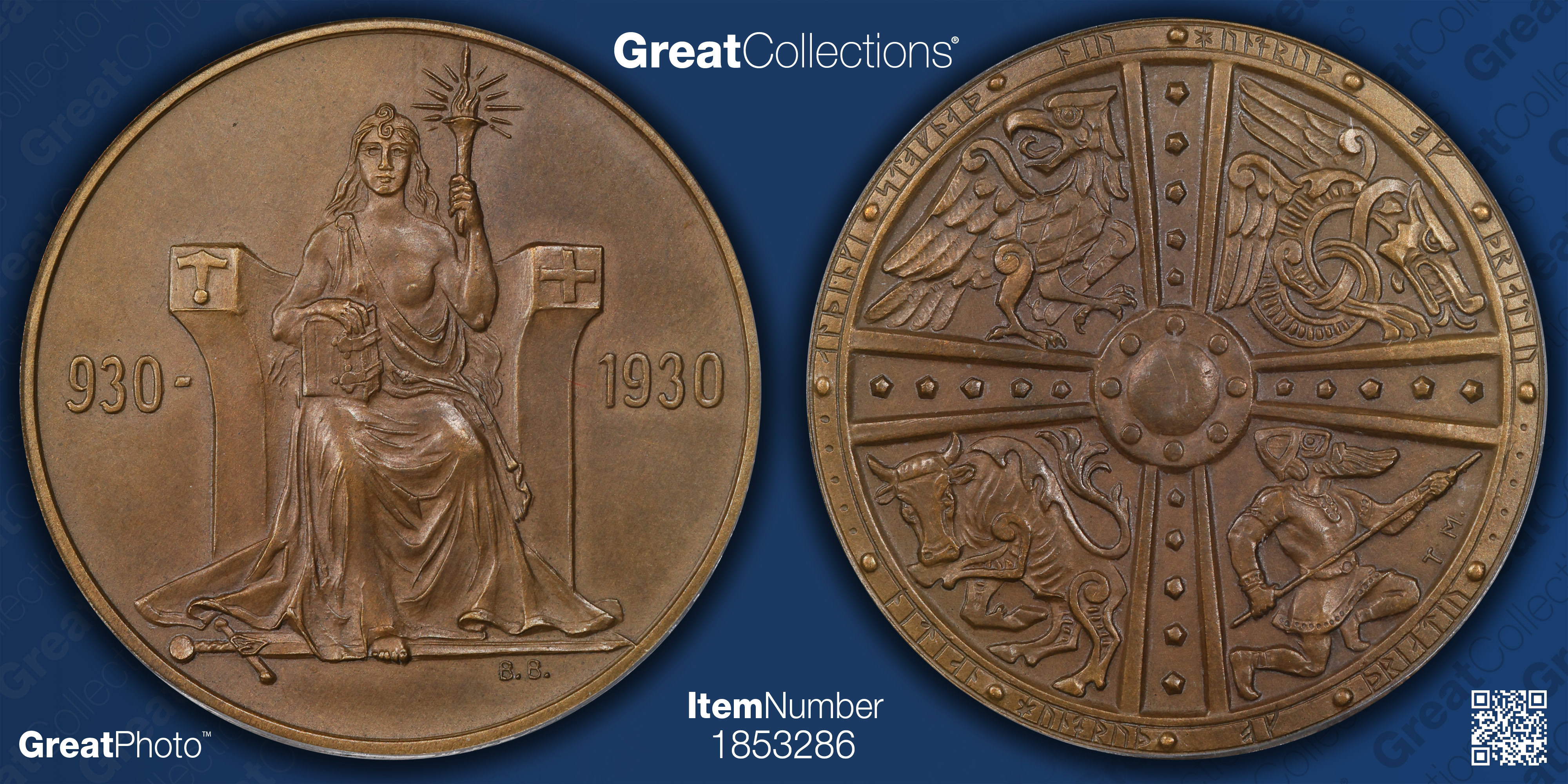 Iceland 1930 2 Kronur Althing 1,000 Year Anniversary KM-X1 PCGS MS-64 ...
