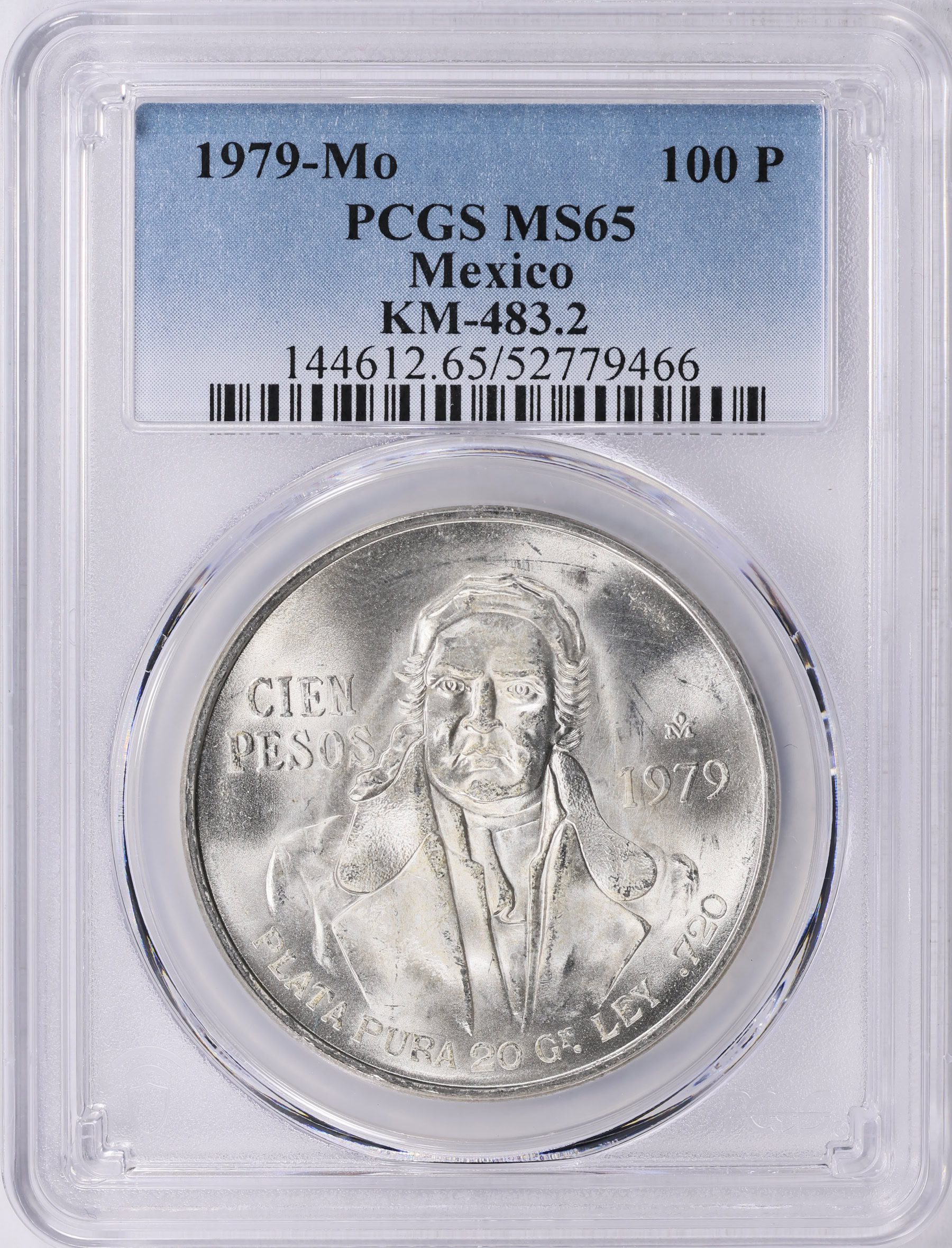 Mexico 1979-Mo Silver 100 Pesos KM-483.2 PCGS MS-65 (ASW = 0.6431