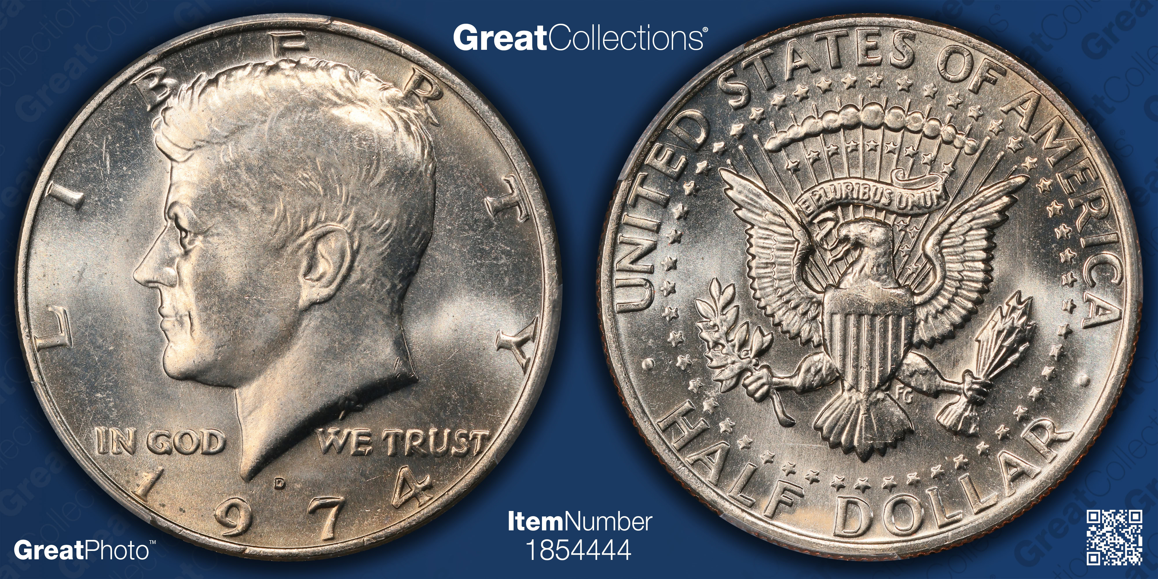1974-D Kennedy Half Dollar Doubled Die Obverse PCGS MS-66 (Item