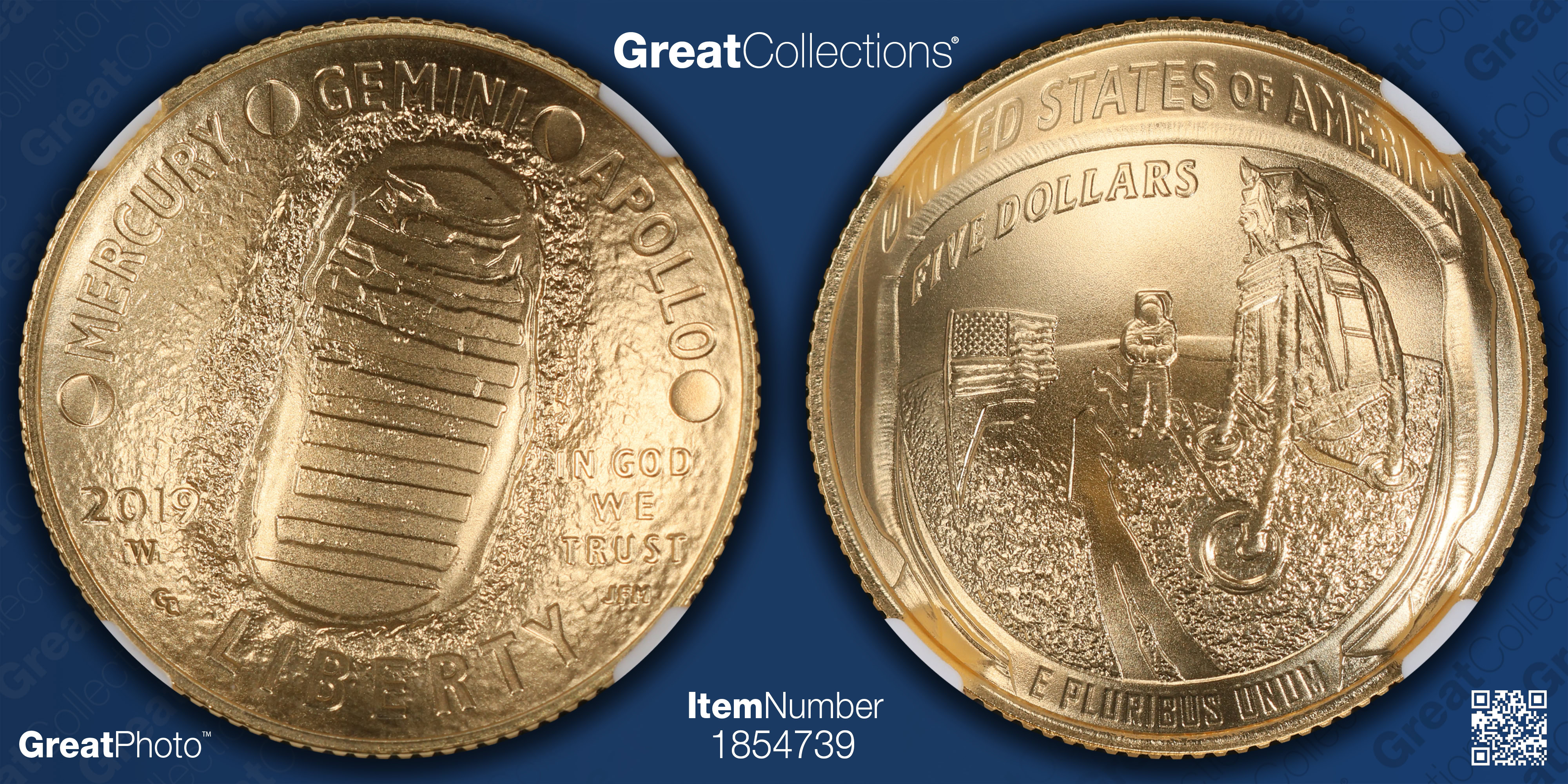 2019-W Apollo 11 50th Anniversary Gold $5 NGC MS-70 (Item 1854739