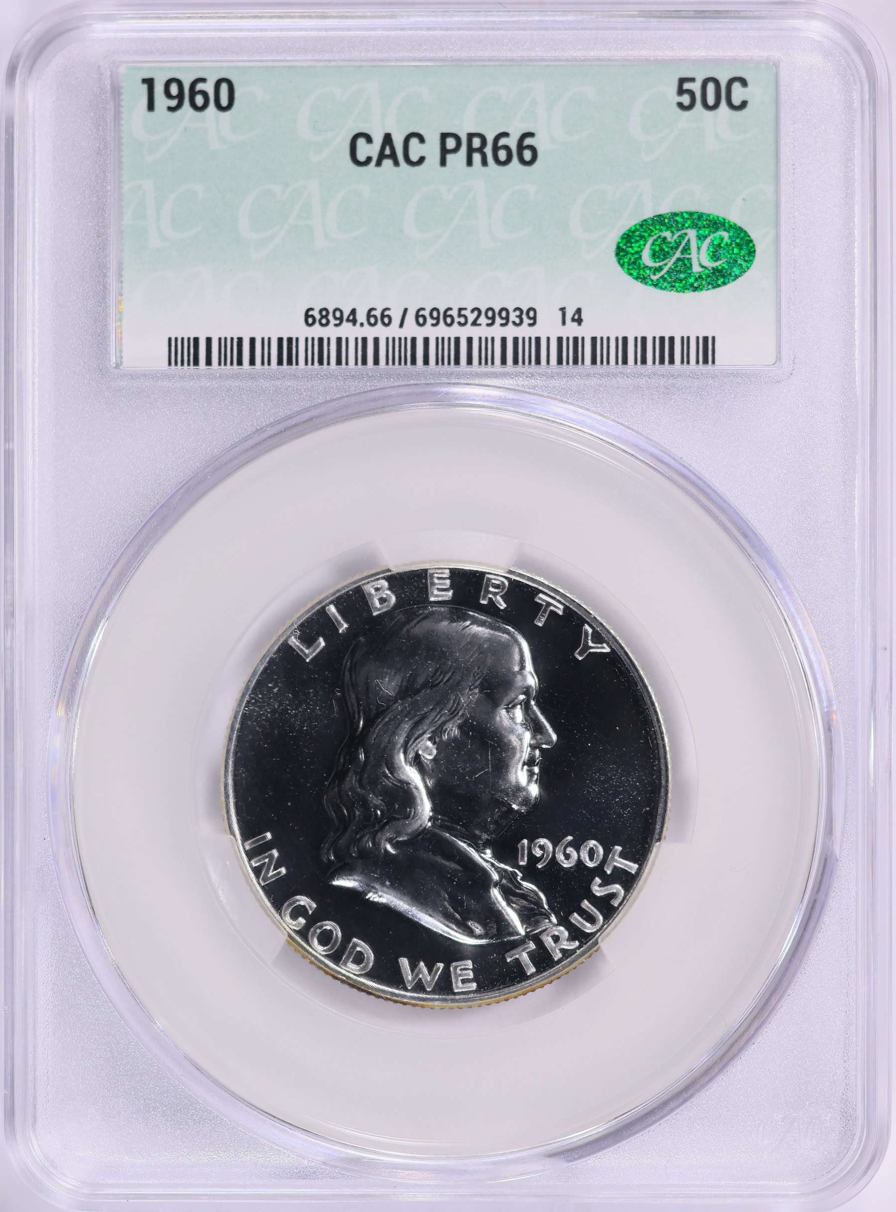 1960 Franklin Half Dollar CACG Proof-66 (Item 1855780 ...