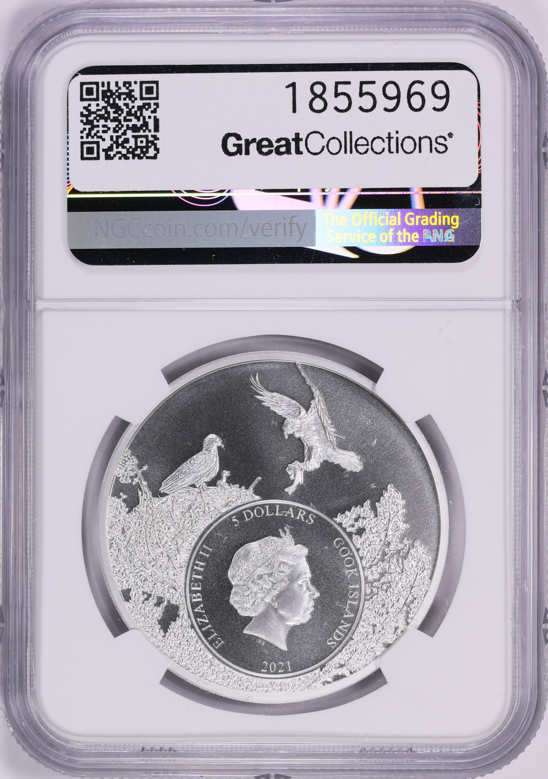 Cook Islands 2021 Silver $5 U.S. State Animal Series Hawaii Monk