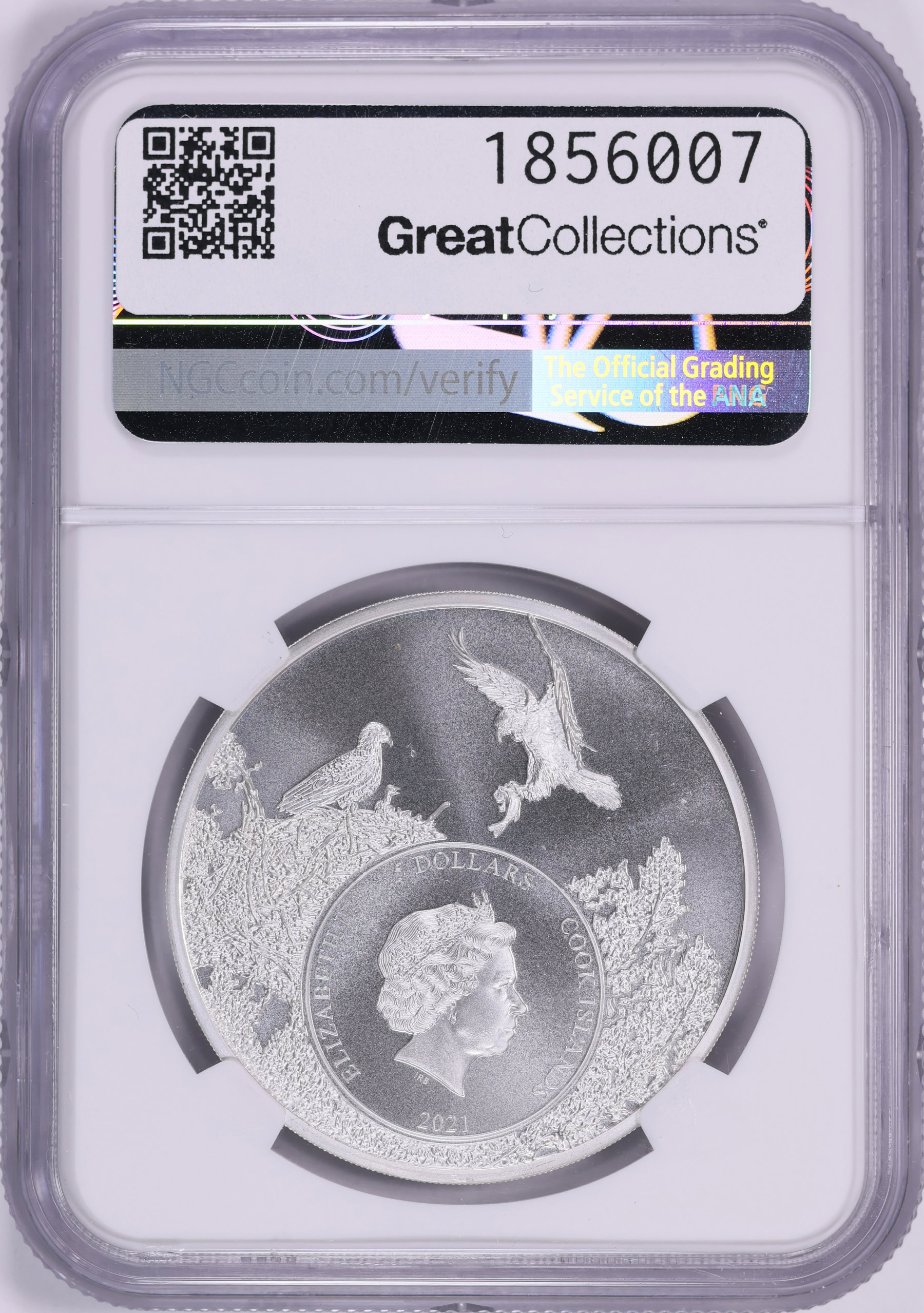 Cook Islands 2021 Silver $5 U.S. State Animal Series Hawaii Monk