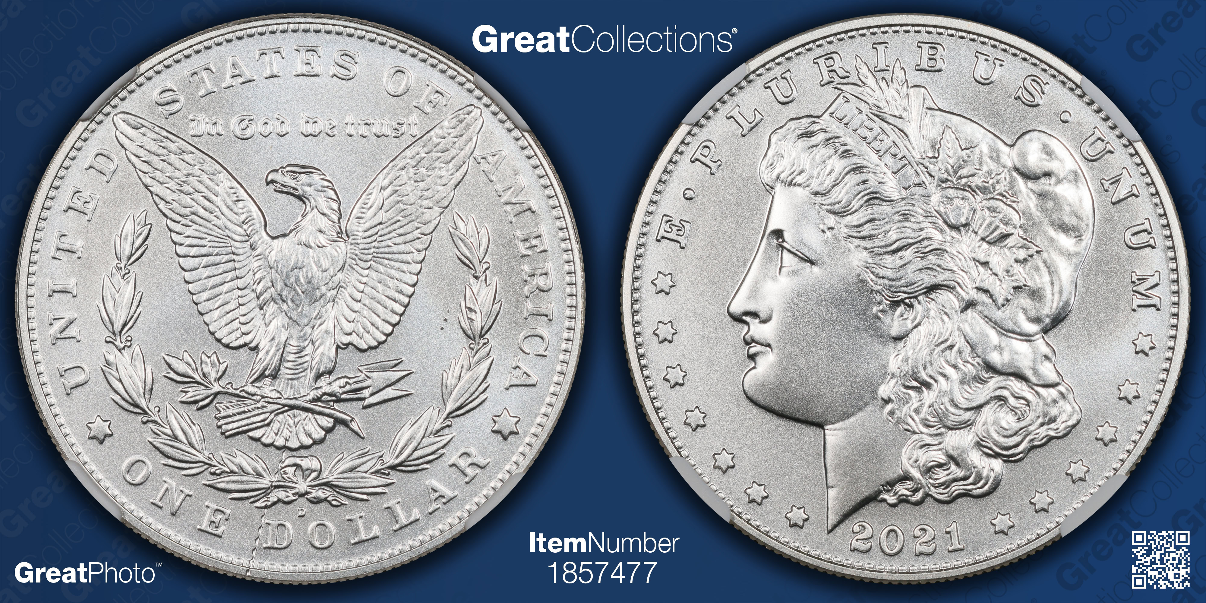 Mint Error 2021-D Morgan Silver Dollar Reverse Struck Through