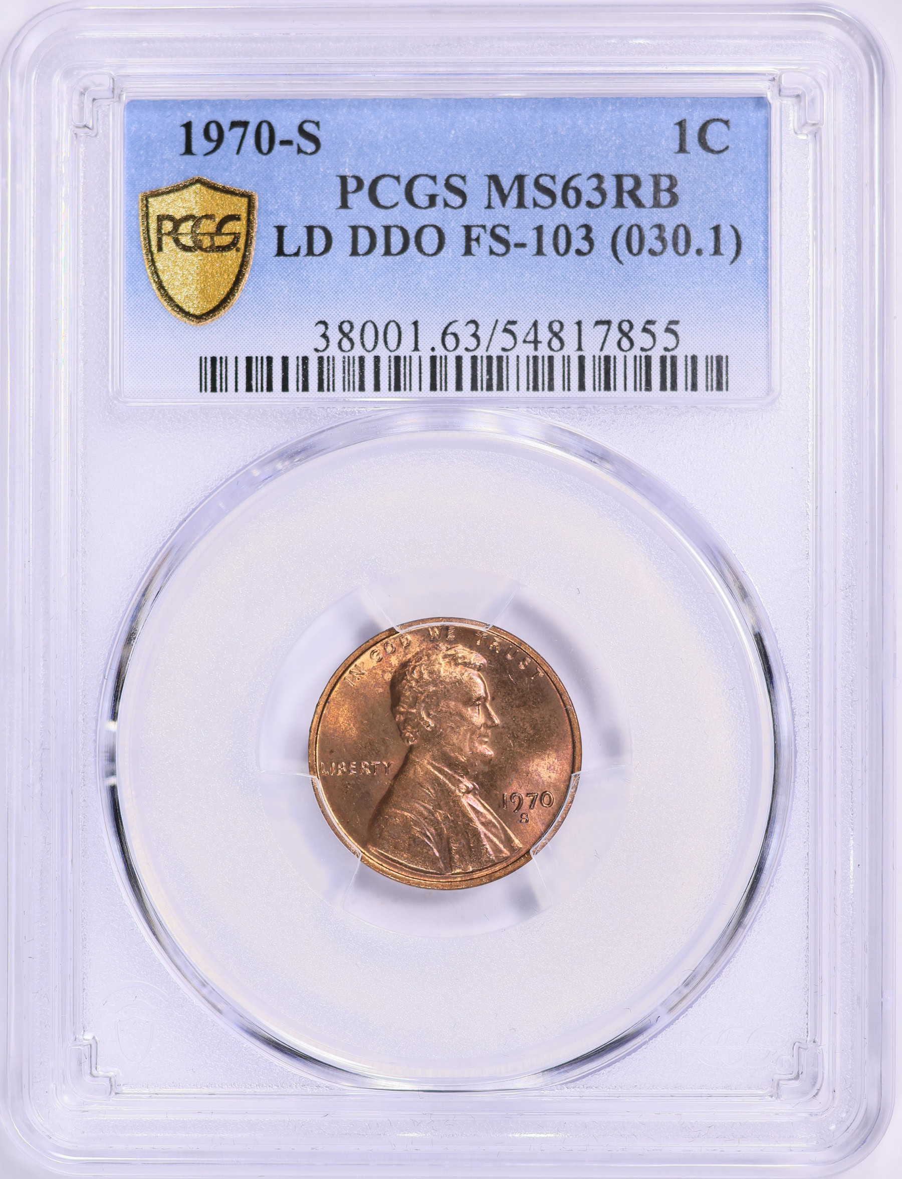 1970-S Lincoln Cent Doubled Die Obverse, Large Date FS-103 (030.1