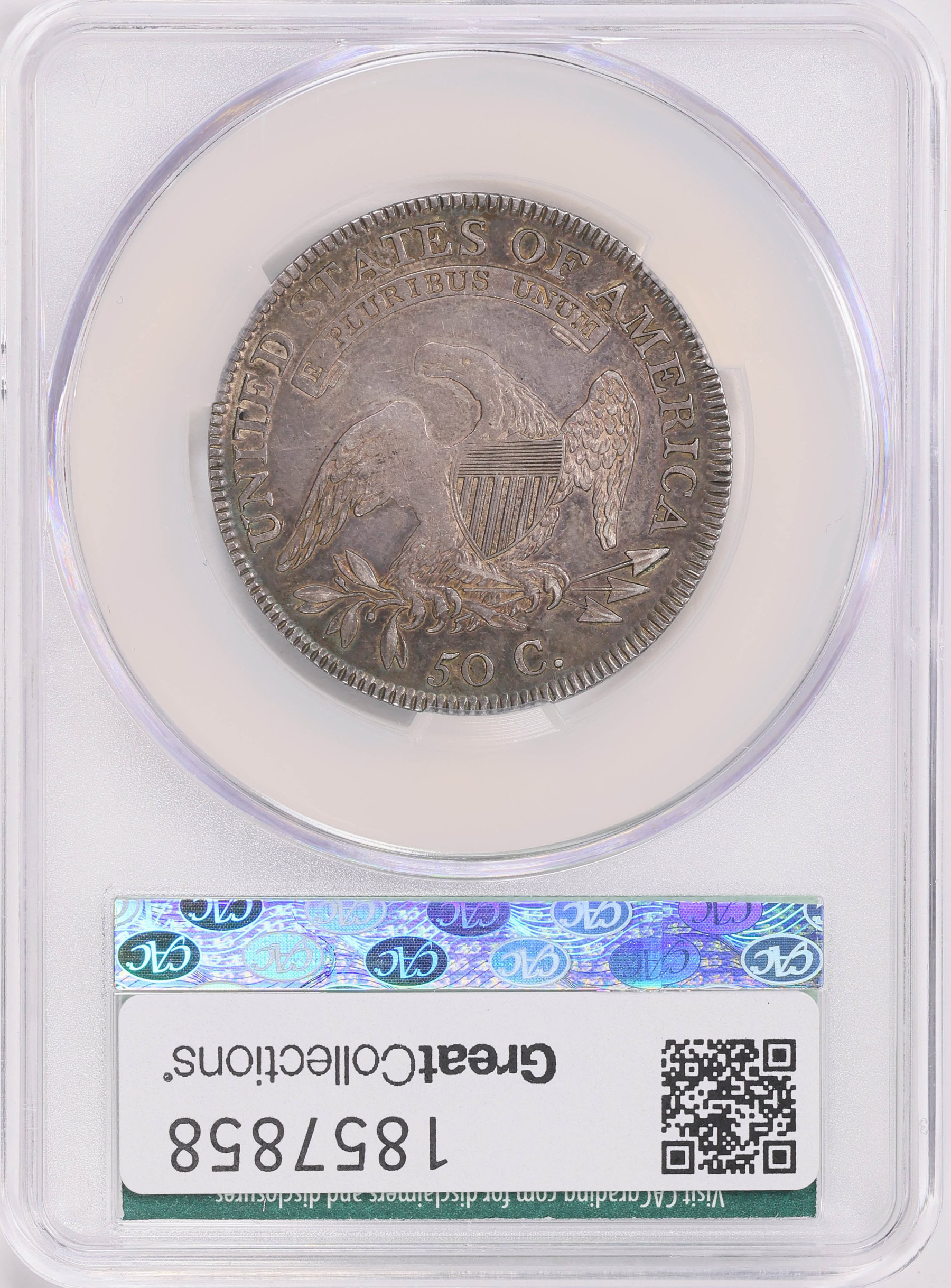 1809 Capped Bust Half Dollar XXX Edge Overton 101 CACG XF-40 (Item ...