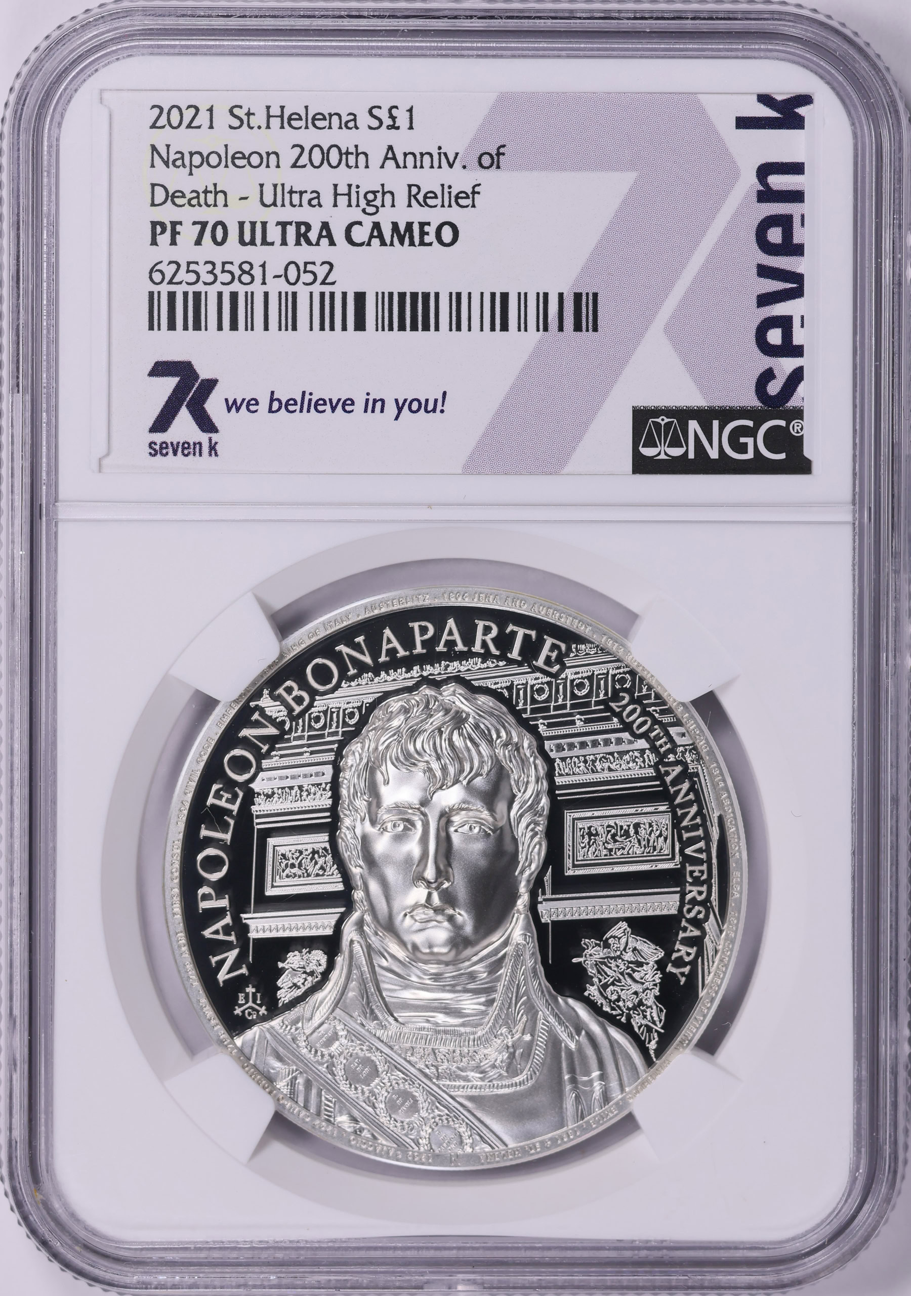 St. Helena 2021 Silver £1 Napoleon 200th Anniversary Bonaparte 1oz