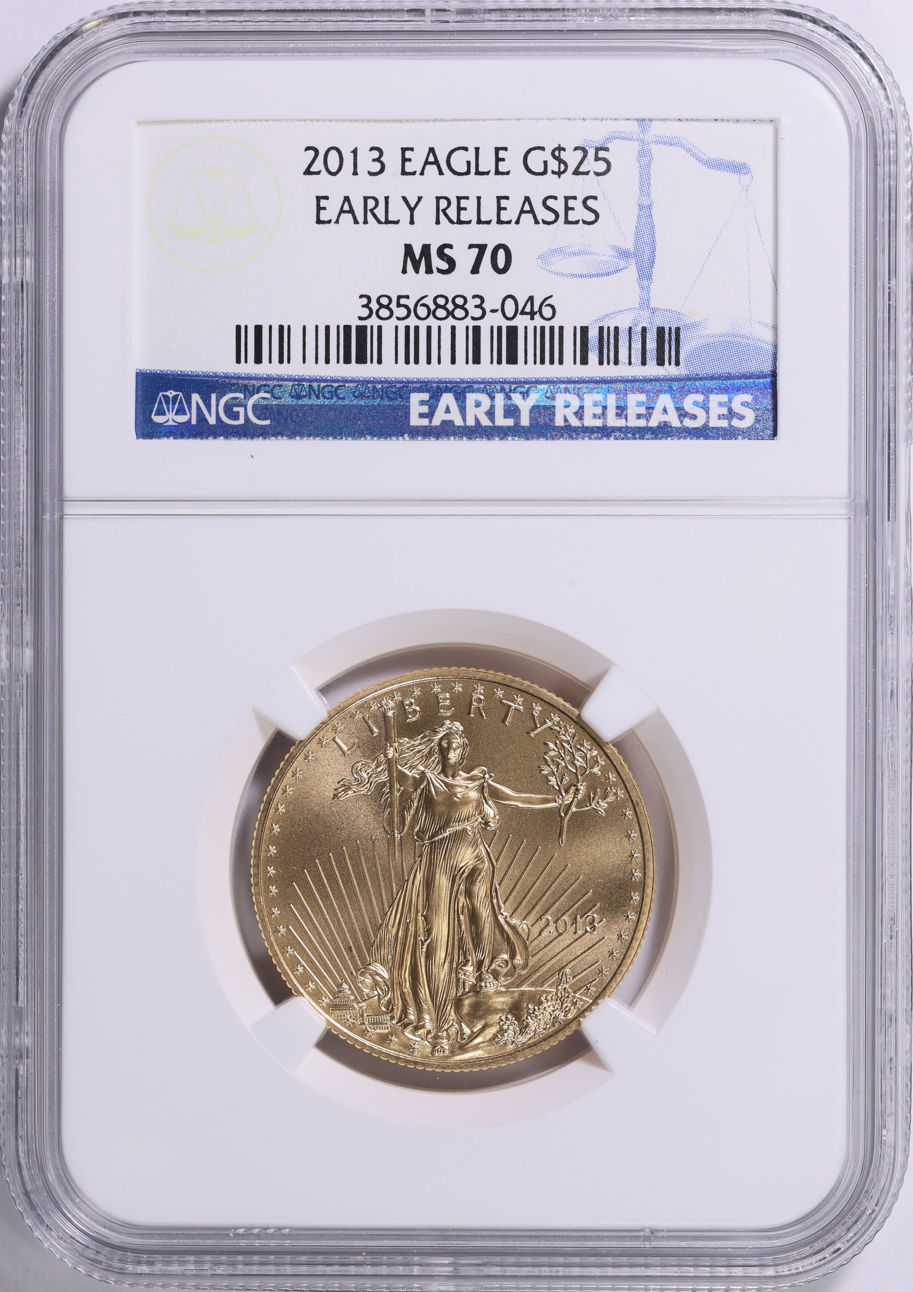 2013 $25 Half-Ounce Gold American Eagle Early Releases NGC MS-70