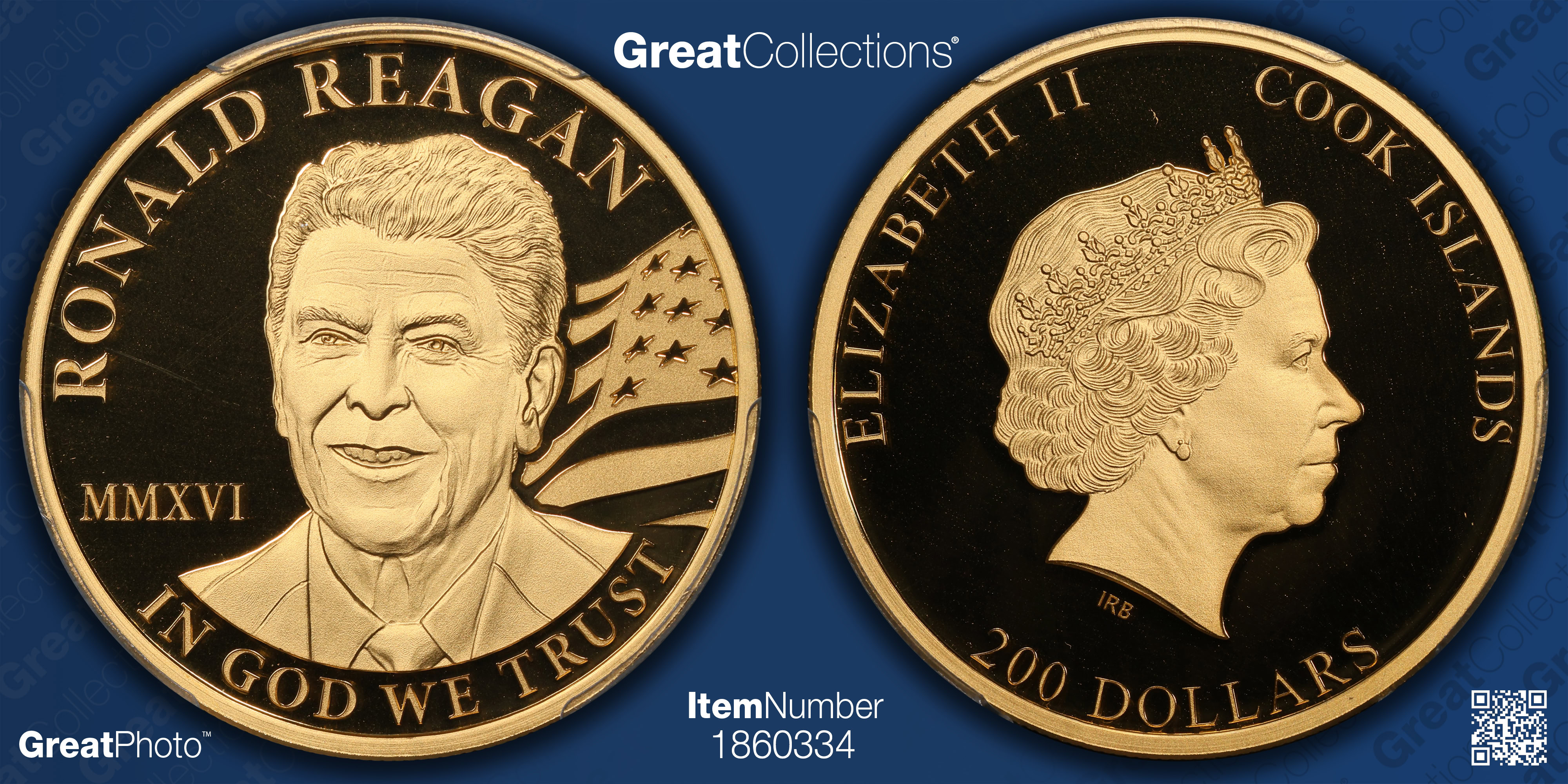 Cook Islands 2016 $200 Ronald Reagan First Strike Reagan Legacy