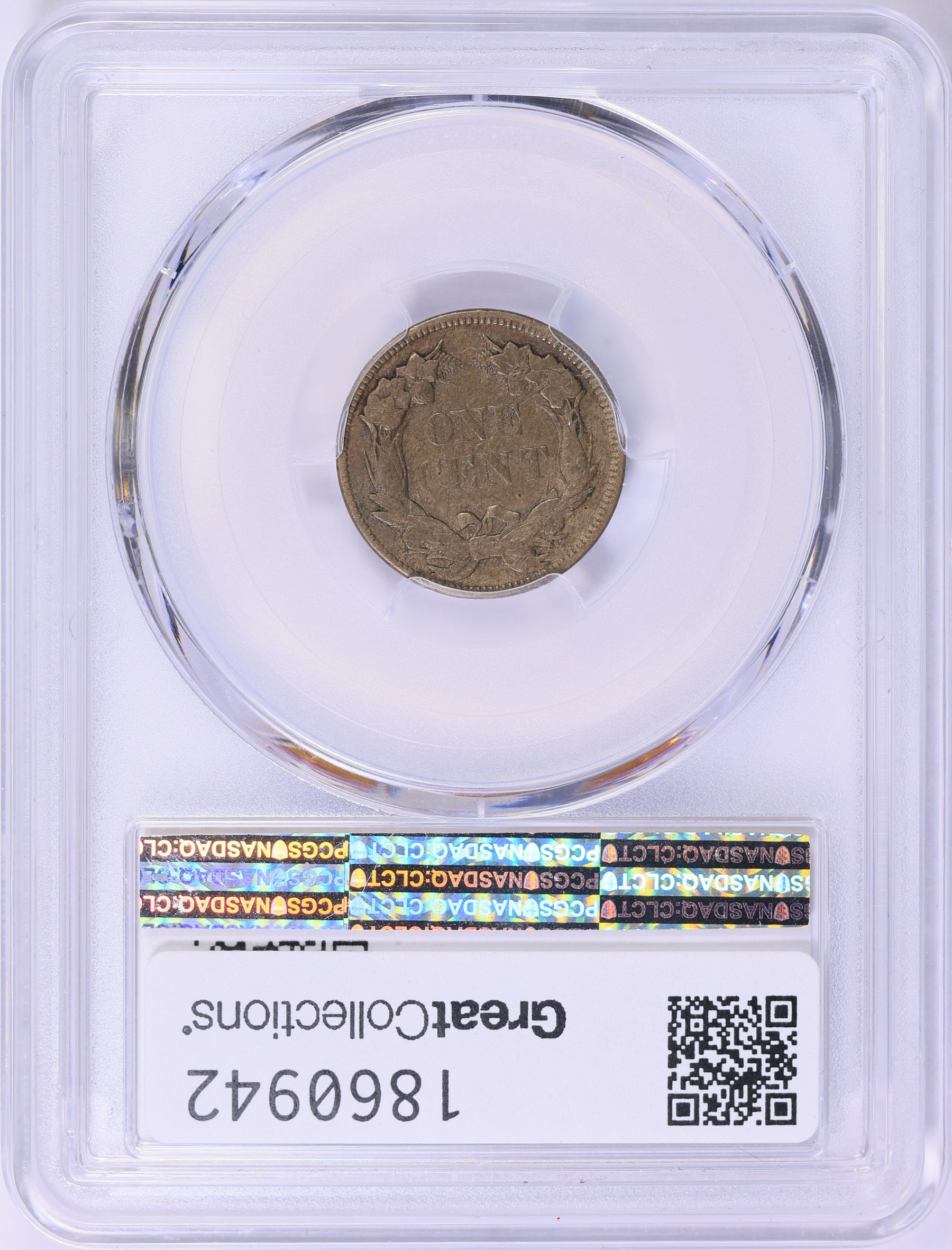 1857 Flying Eagle Cent 1857 1C Rev Die Clash with 25C FS-901 PCGS