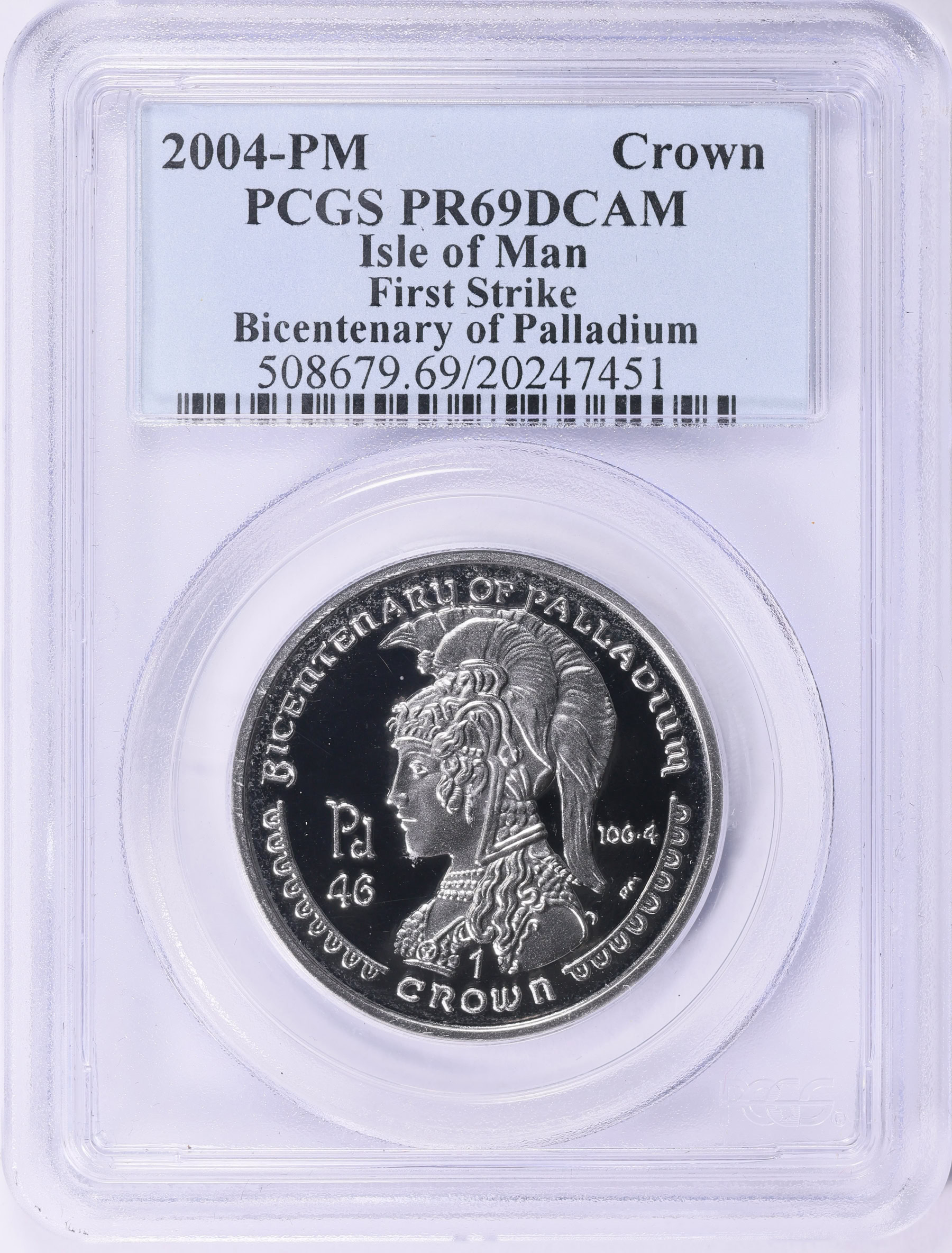 Isle of Man 2004-PM Palladium Crown Bicentenary of Palladium First