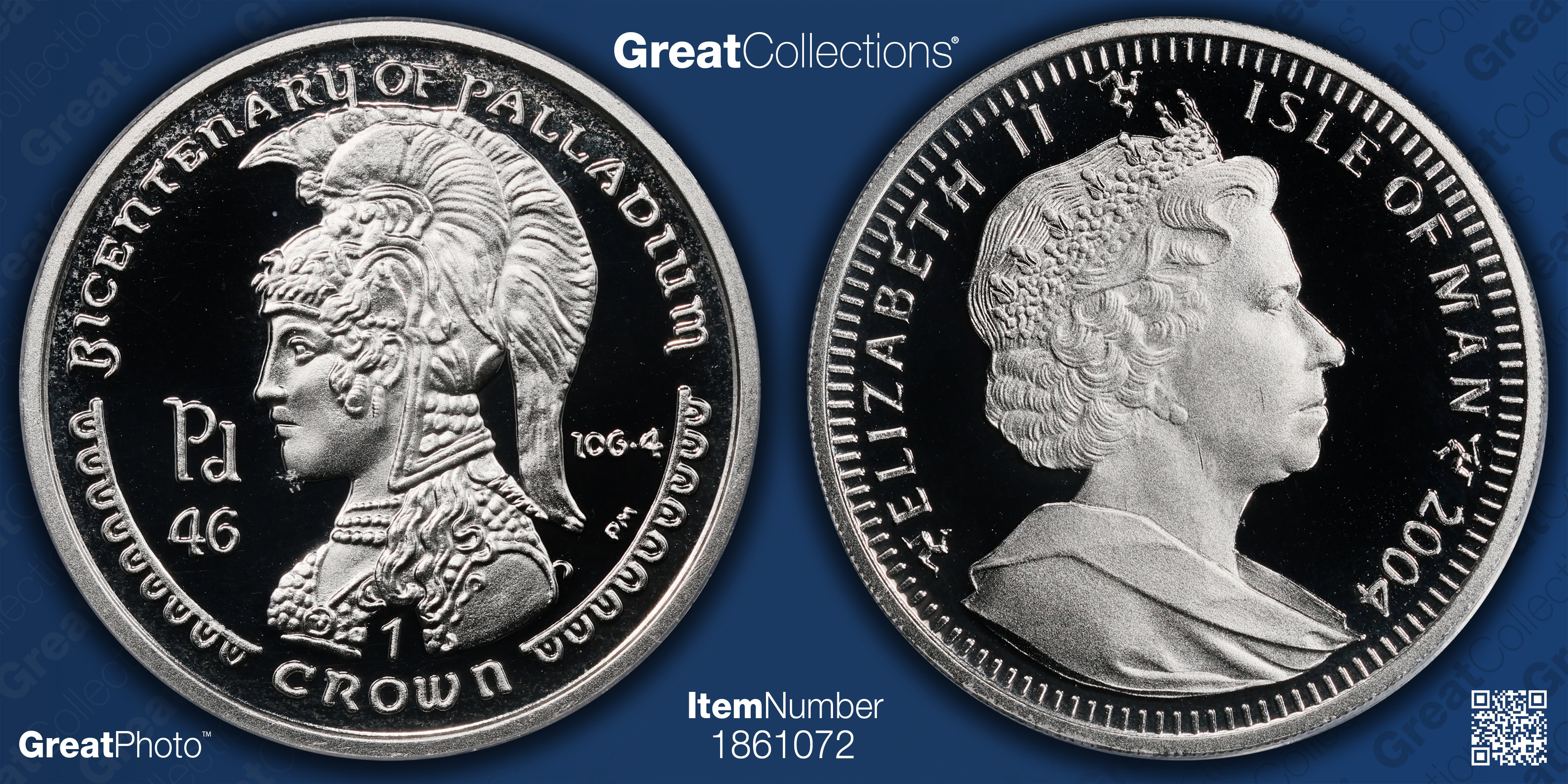 Isle of Man 2004-PM Palladium Crown Bicentenary of Palladium First