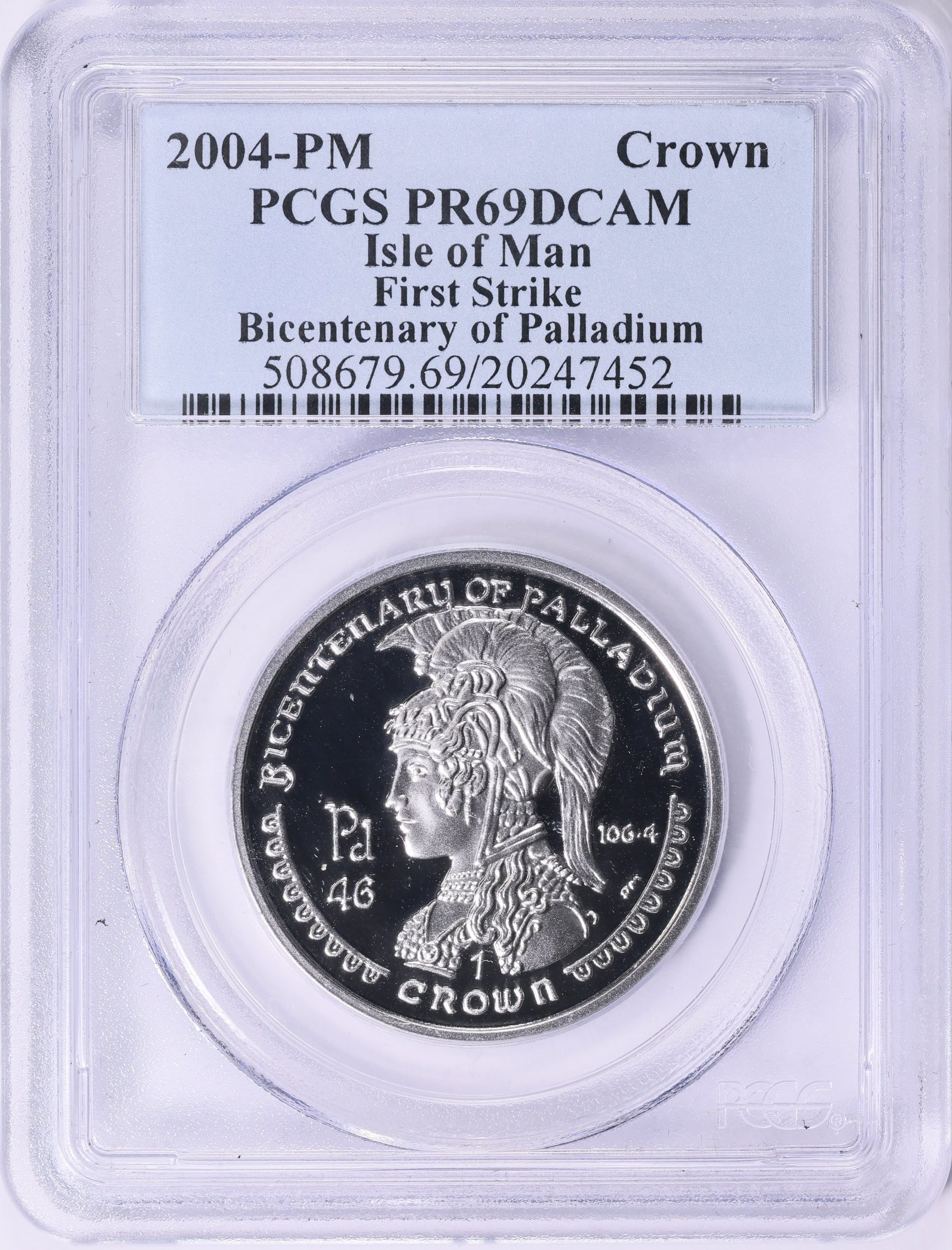 Isle of Man 2004-PM Palladium Crown Bicentenary of Palladium First