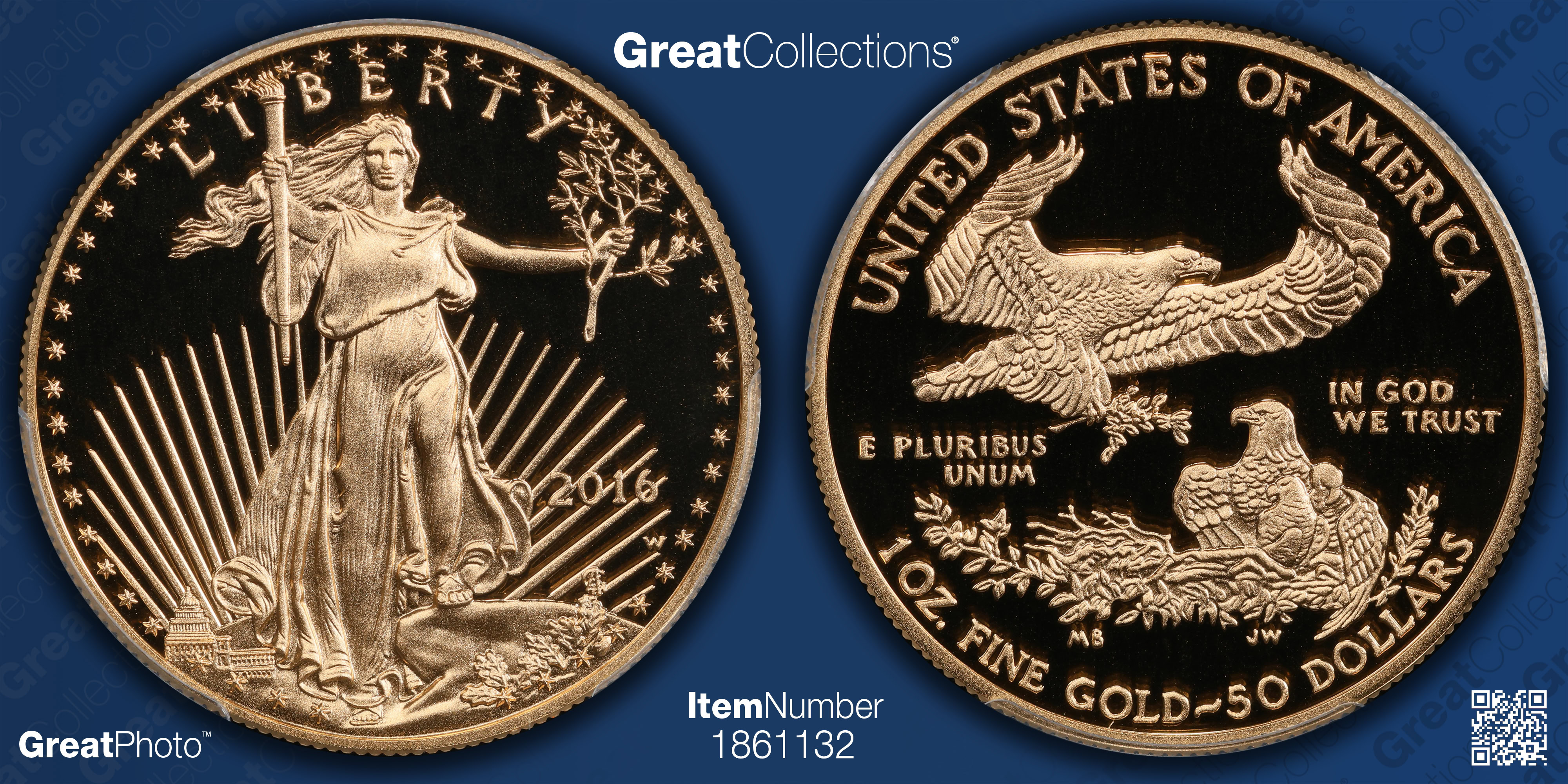 2016-W $50 One-Ounce Gold American Eagle 30th Anniversary First Strike ...
