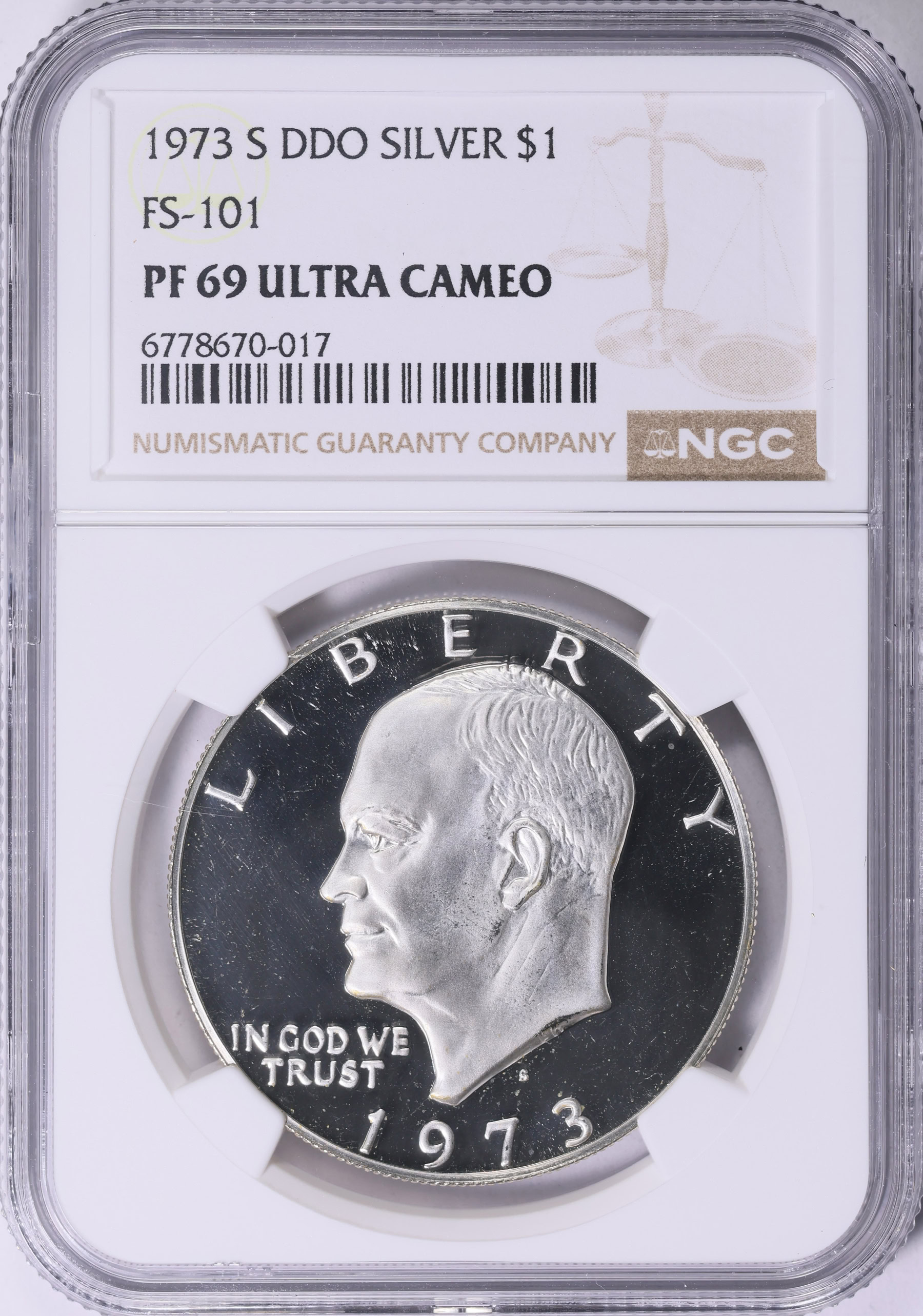 1973-S Eisenhower Dollar Silver Doubled Die Obverse FS-101 NGC
