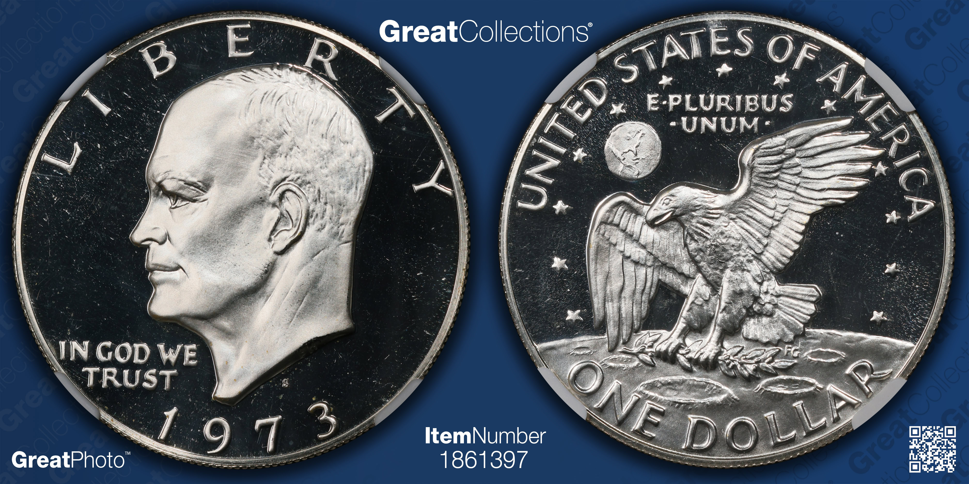 1973-S Eisenhower Dollar Silver Doubled Die Obverse FS-101 NGC