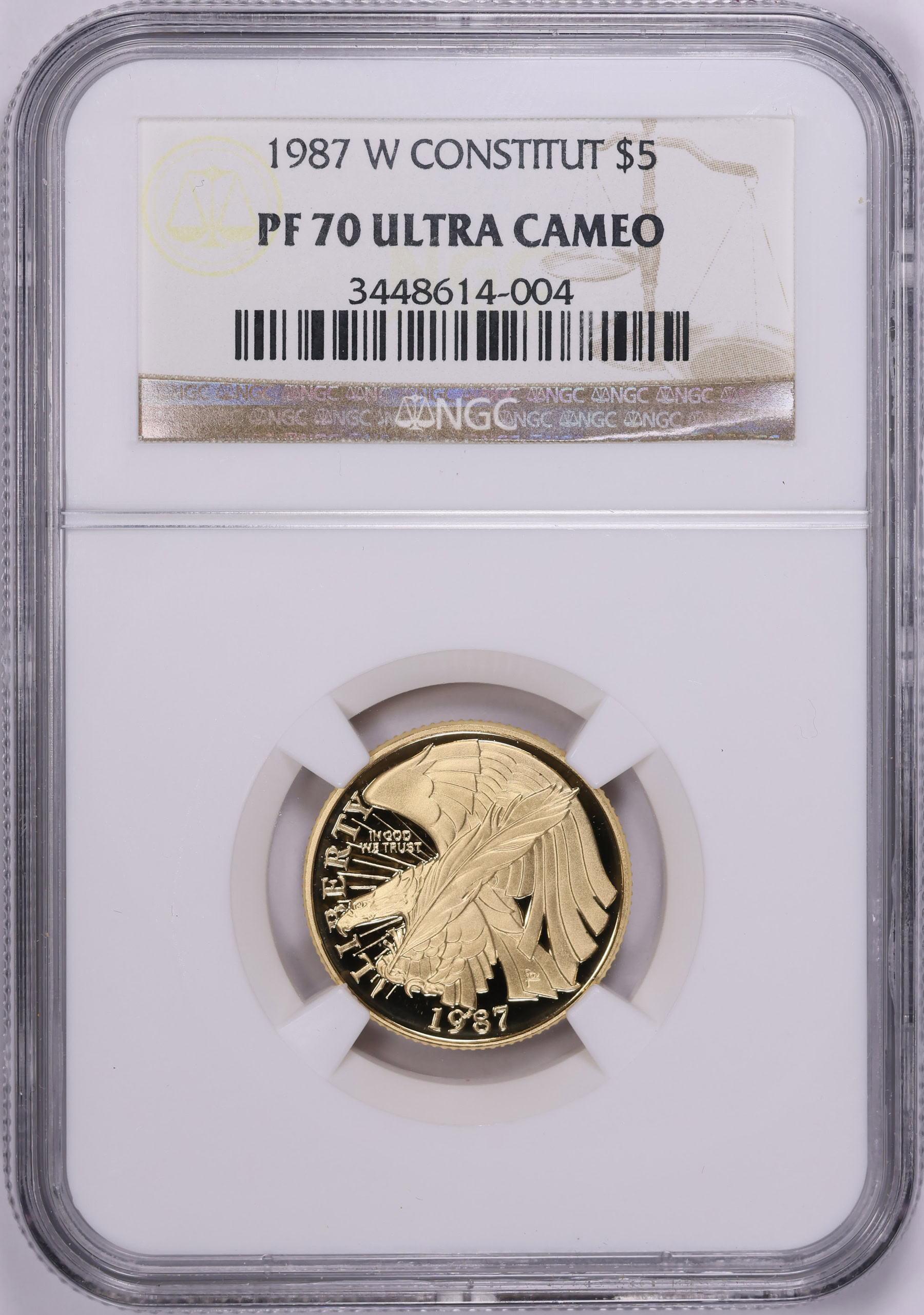1987-W U.S. Constitution Bicentennial Gold $5 NGC Proof-70 UC (Item ...
