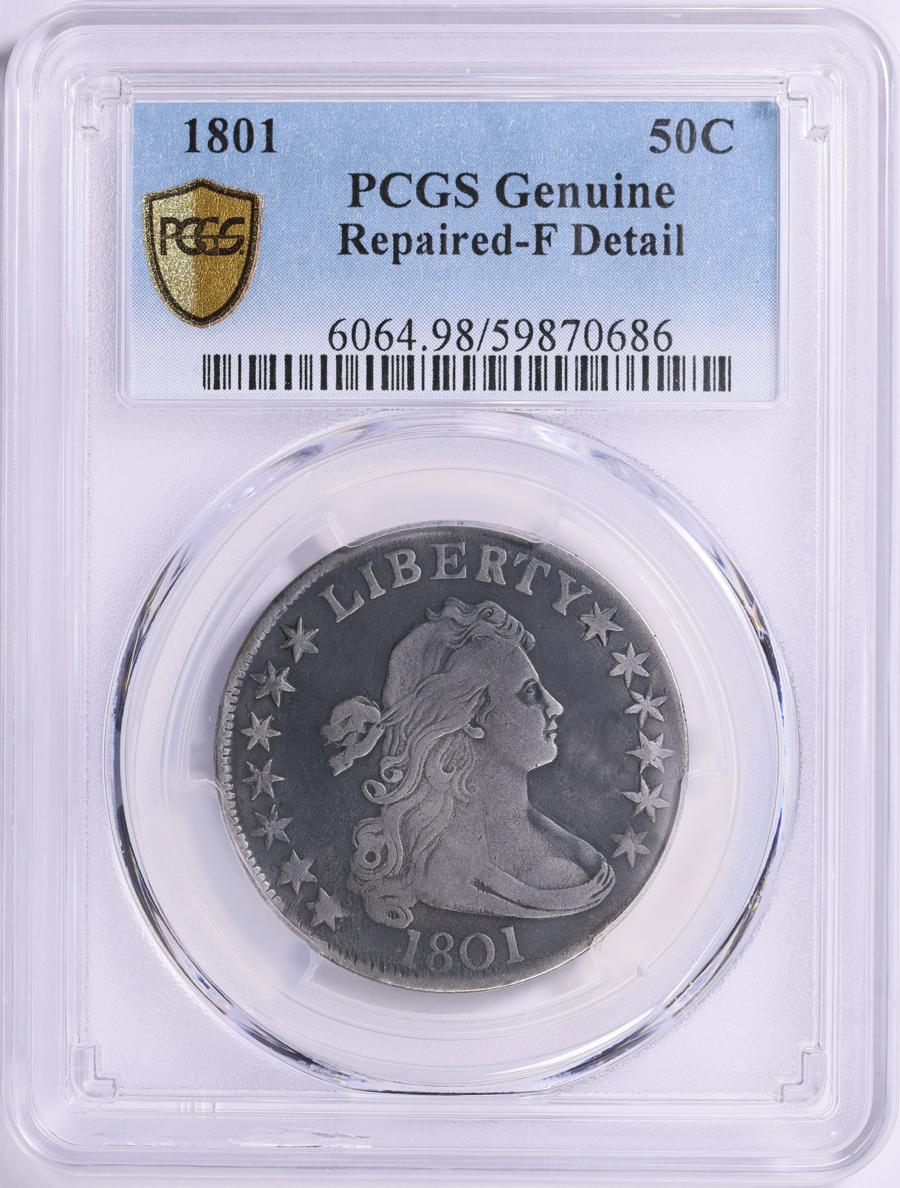 1801 Draped Bust Half Dollar PCGS Genuine Fine Details (Item 1862386 ...