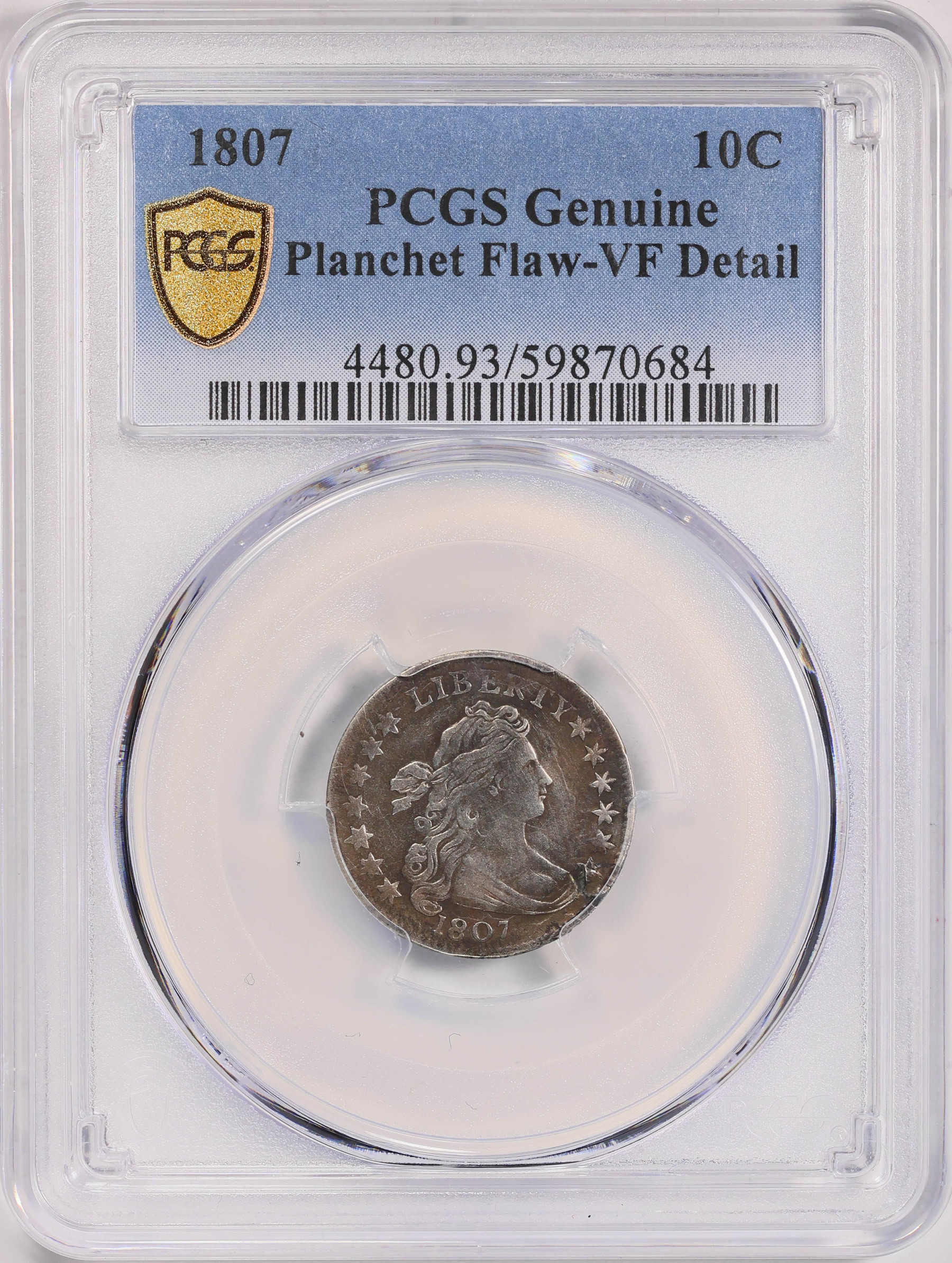 1807 Draped Bust Dime PCGS Genuine VF Details (Item 1862400 ...