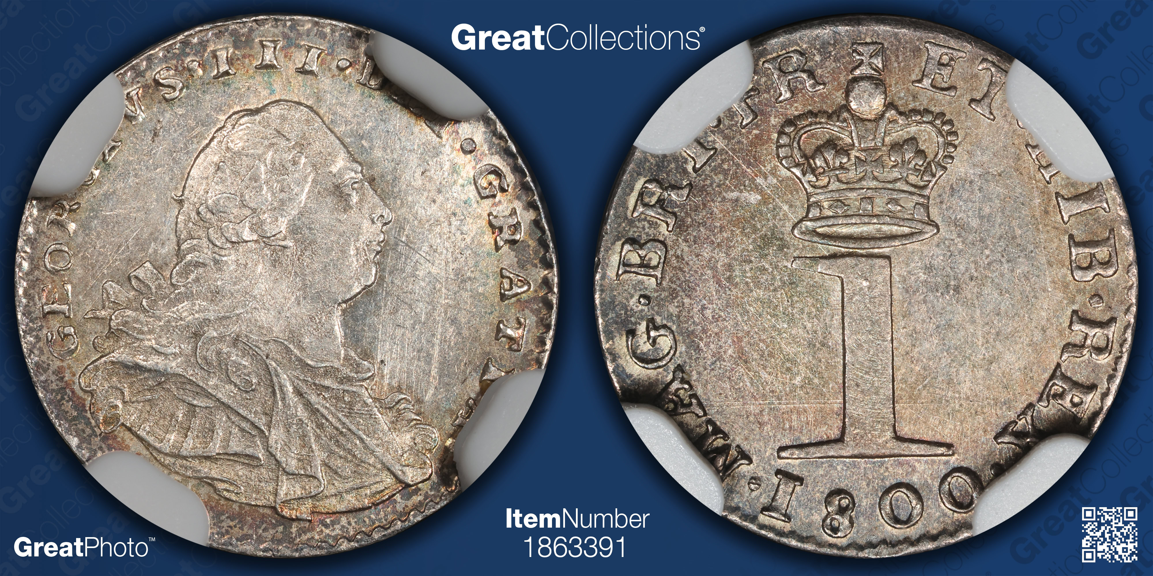 Great Britain 1800 Silver Maundy Penny KM-614 NGC MS-64 (Item