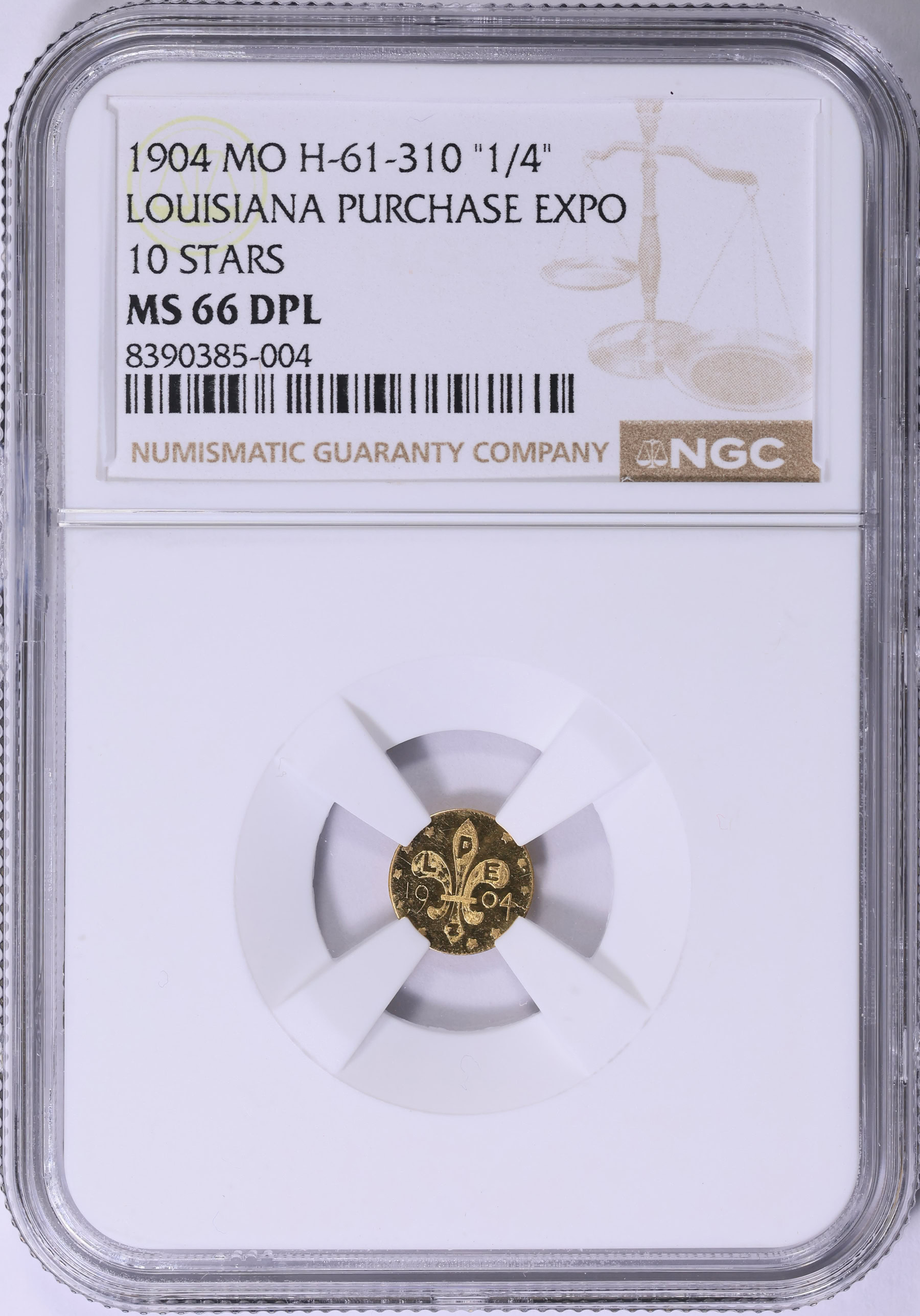1904 Gold 1/4 Louisiana Purchase Expo Token 10 Stars H-61-310 NGC