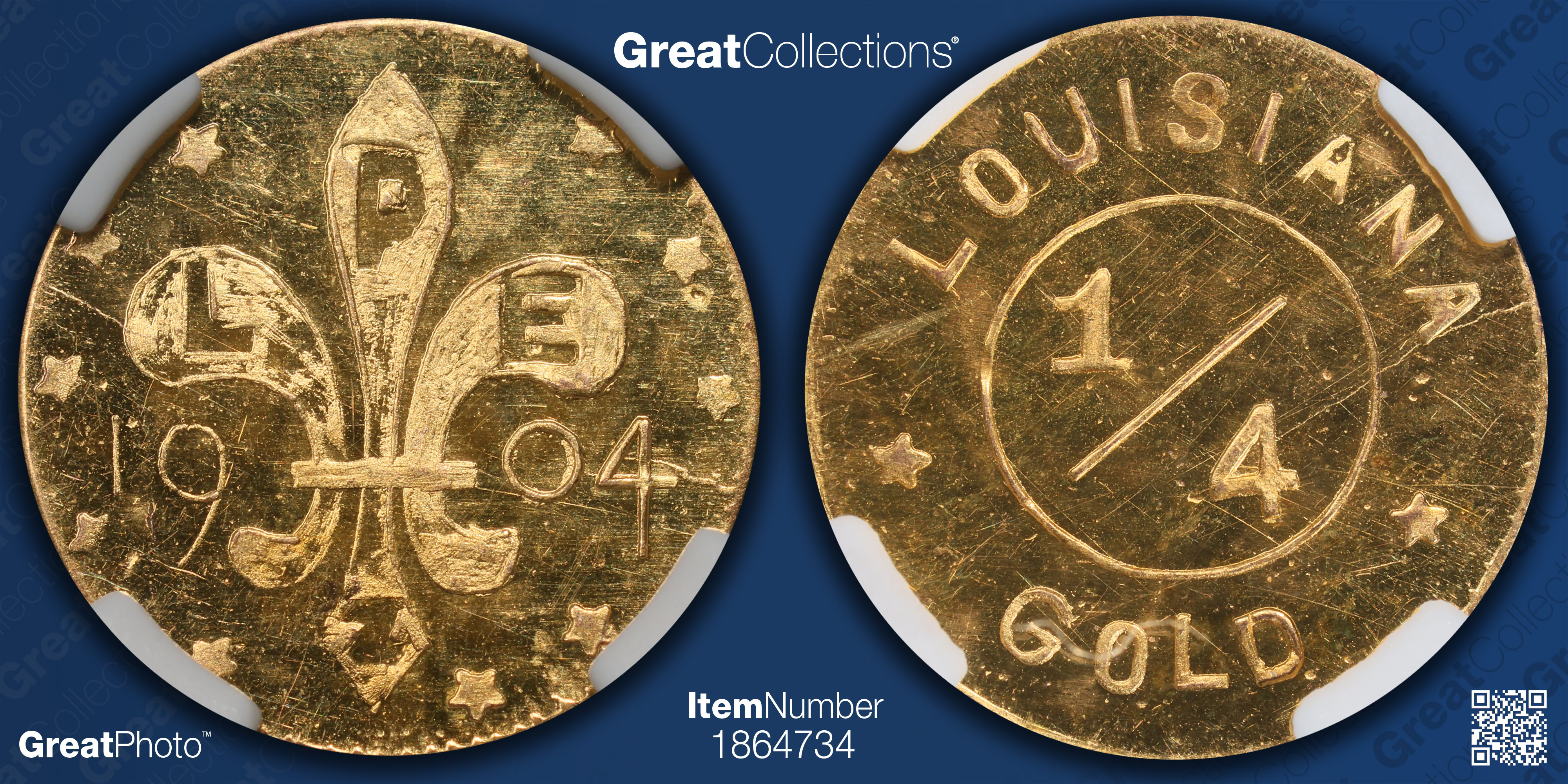 1904 Gold 1/4 Louisiana Purchase Expo Token 10 Stars H-61-310 NGC