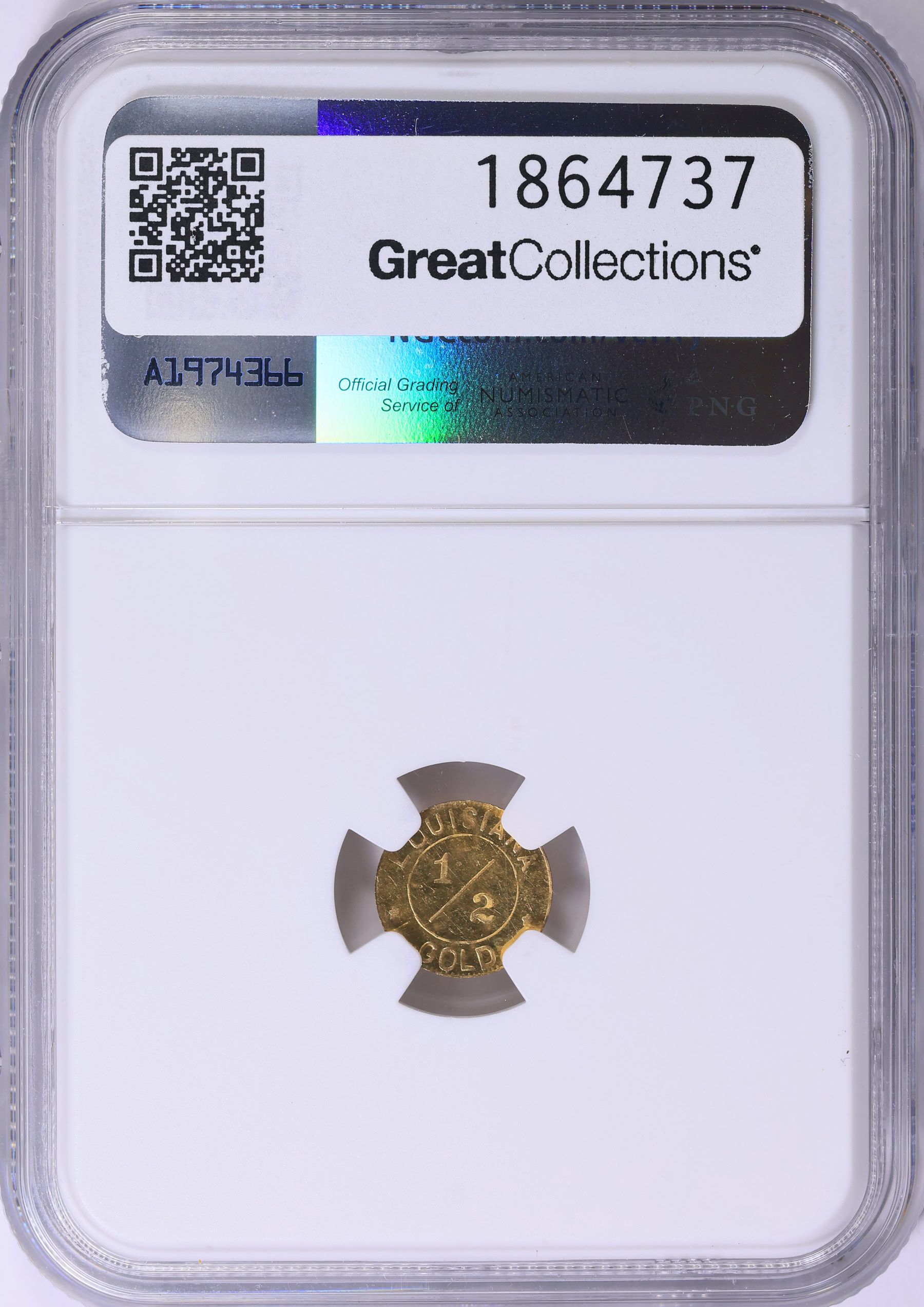 1904 Gold 1/2 Louisiana Purchase Expo Token H-61-330 NGC MS-64 DPL