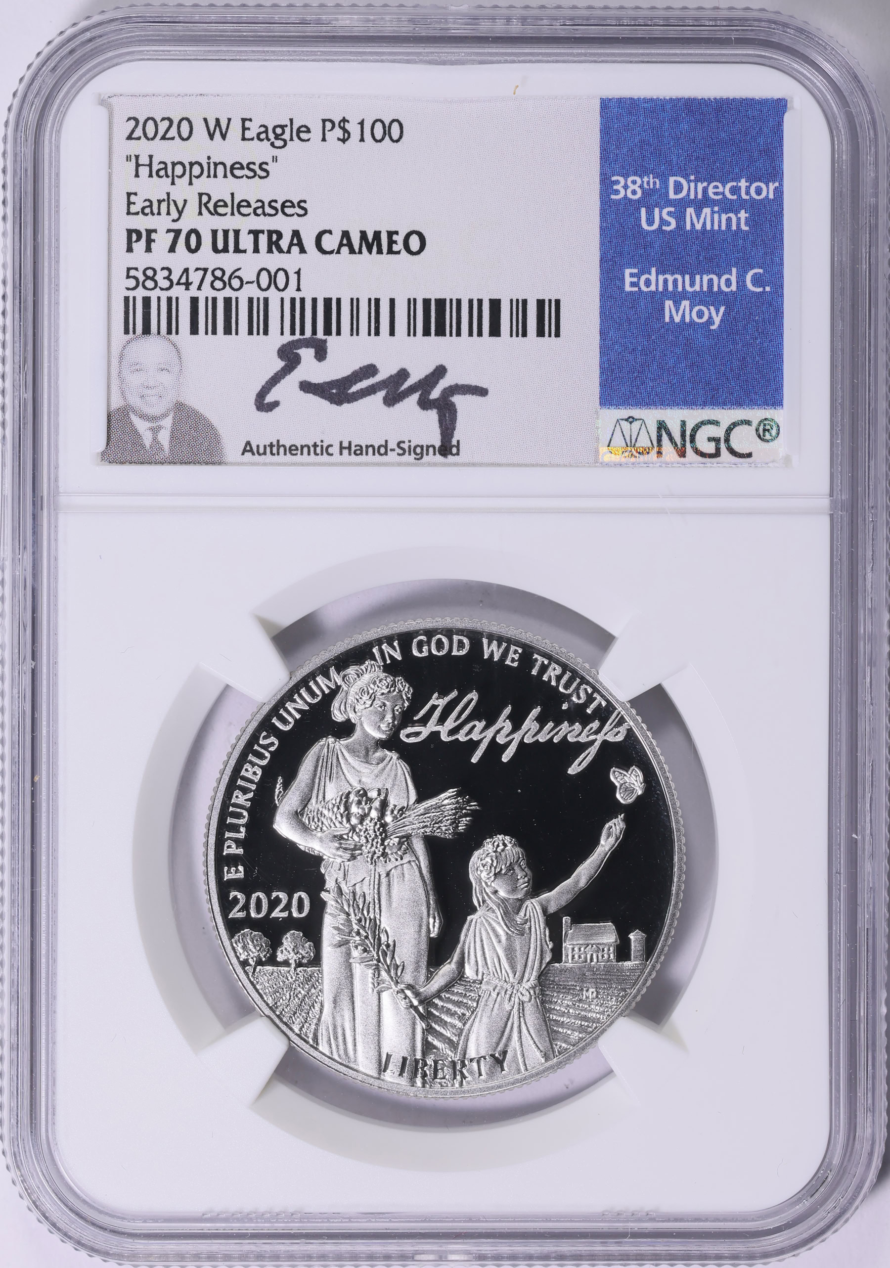 2020-W $100 One-Ounce Platinum American Eagle Happiness Early
