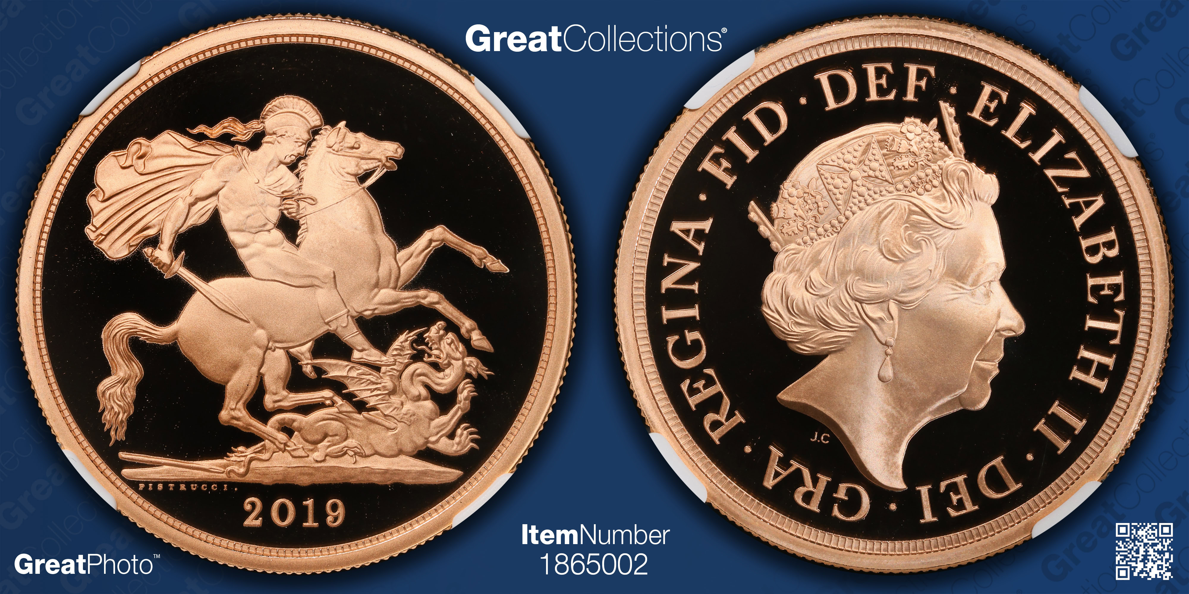 Great Britain 2019 Gold £5 St. George One of First 40 Struck NGC Proof ...
