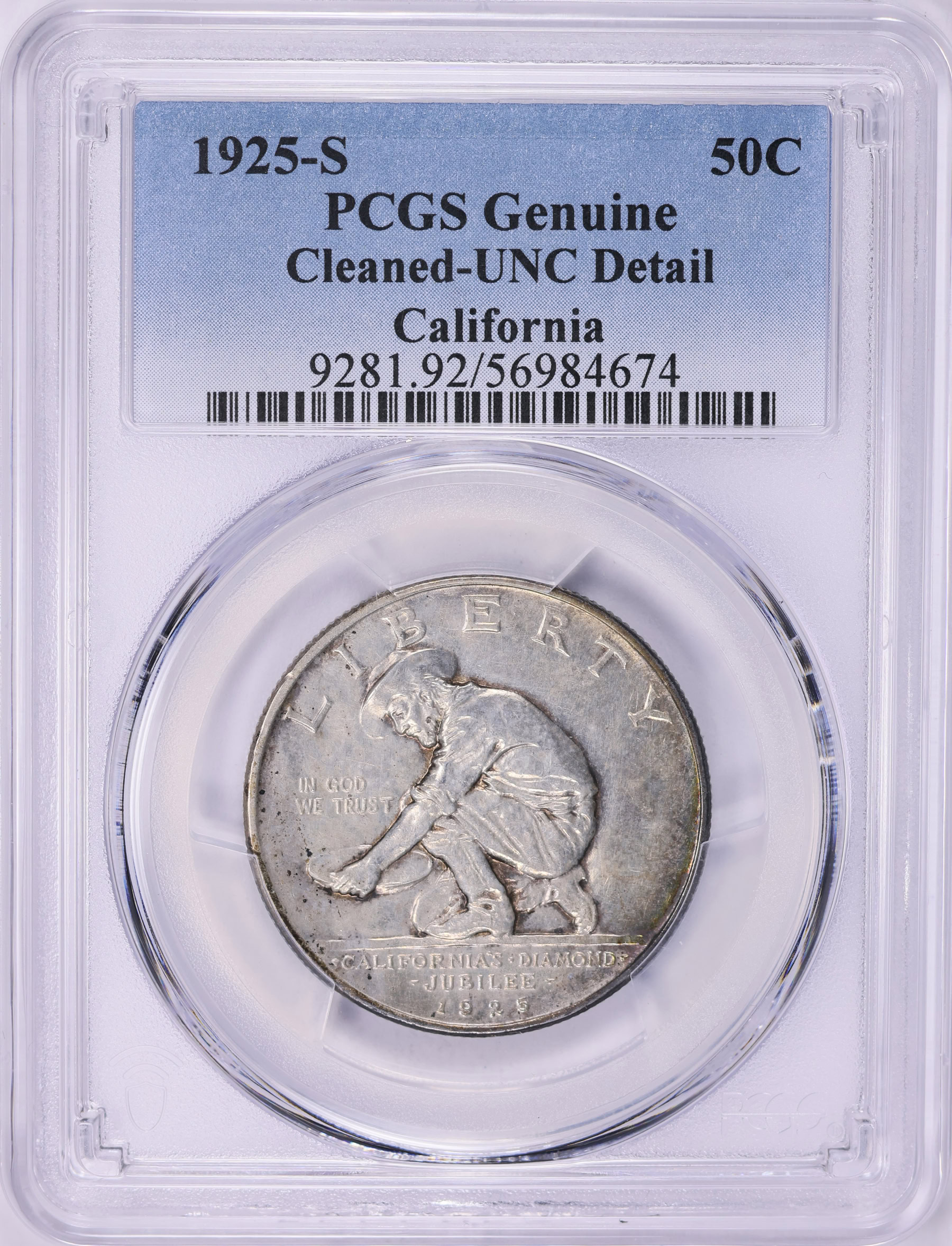 1925-S California Diamond Jubilee Half Dollar PCGS Genuine Unc