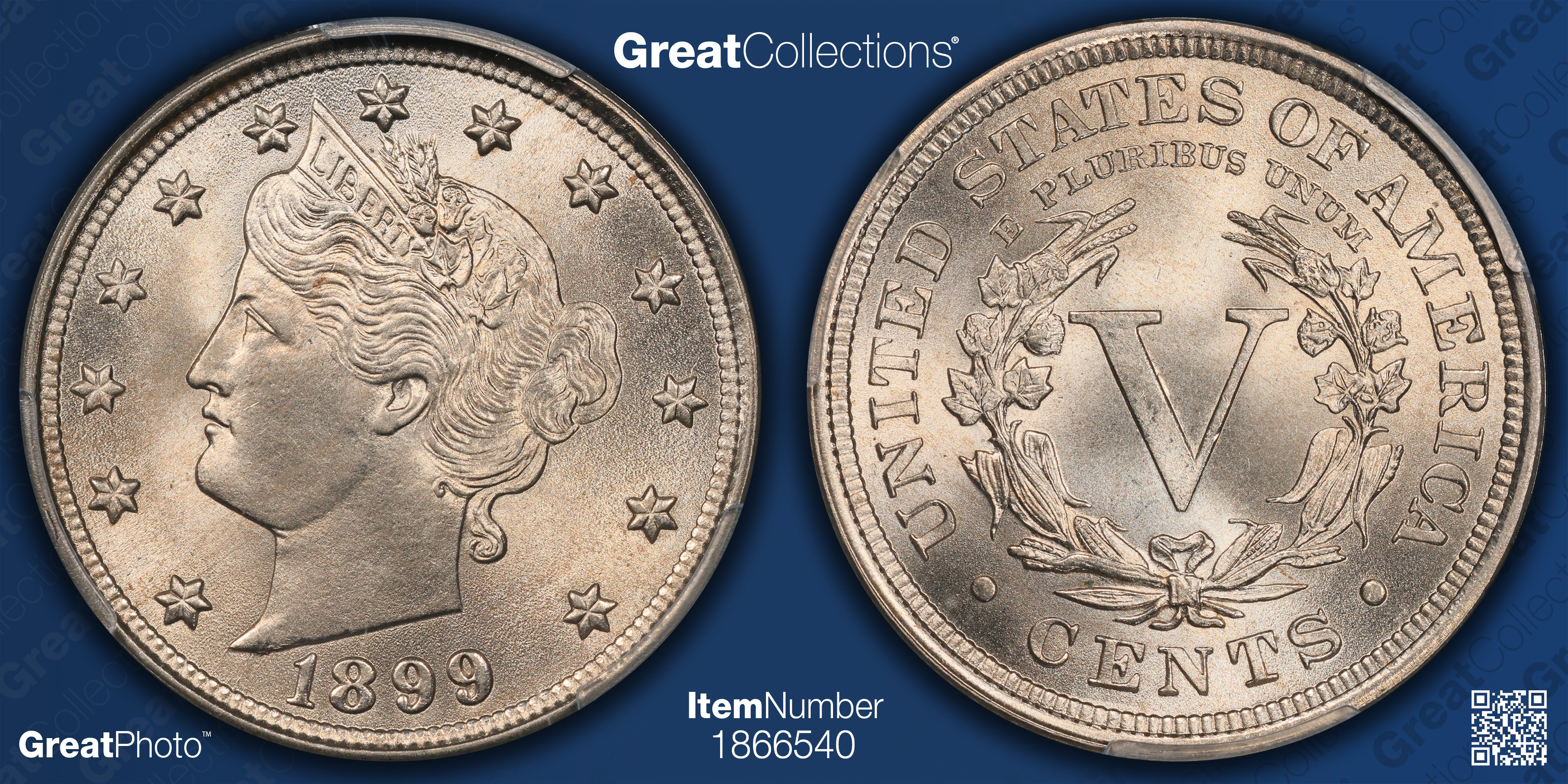 1899 Liberty Nickel PCGS MS-66+ (Grand Cru Label) (Item 1866540