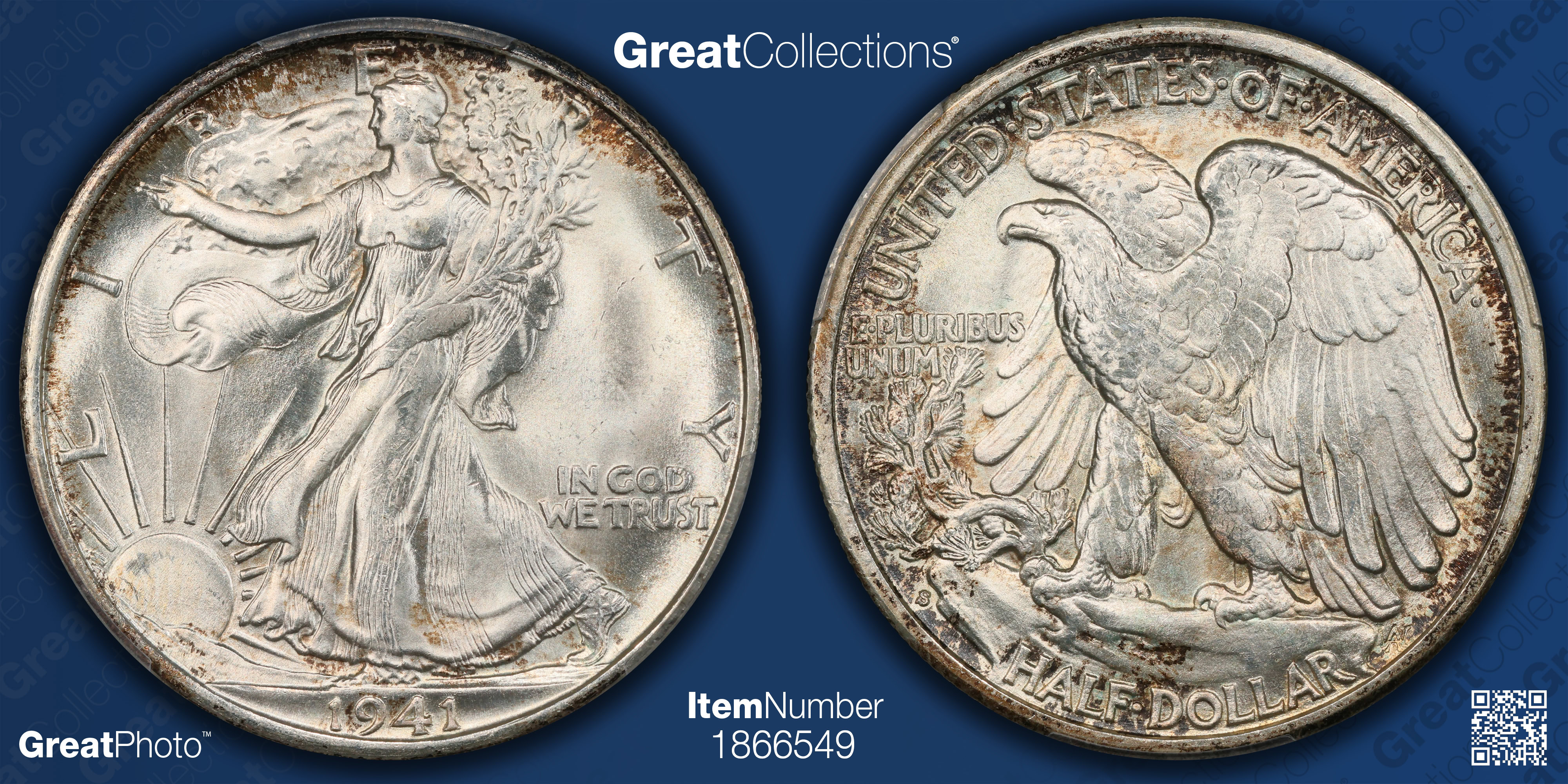 1941-S Walking Liberty Half Dollar PCGS MS-66+ (Grand Cru Label) (Item  1866549) | GreatCollections Coin Auctions