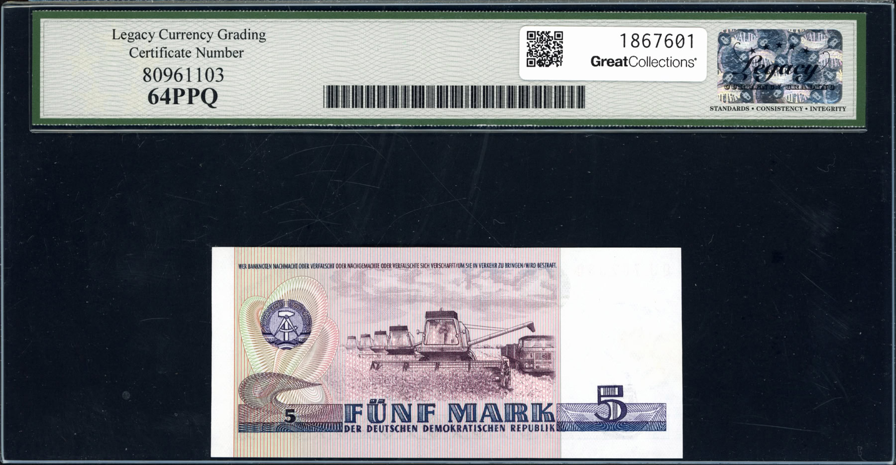 Ddr Note Color Germany - Democratic Republic 1975 5 Marks Staatsbank der DDR Note ...