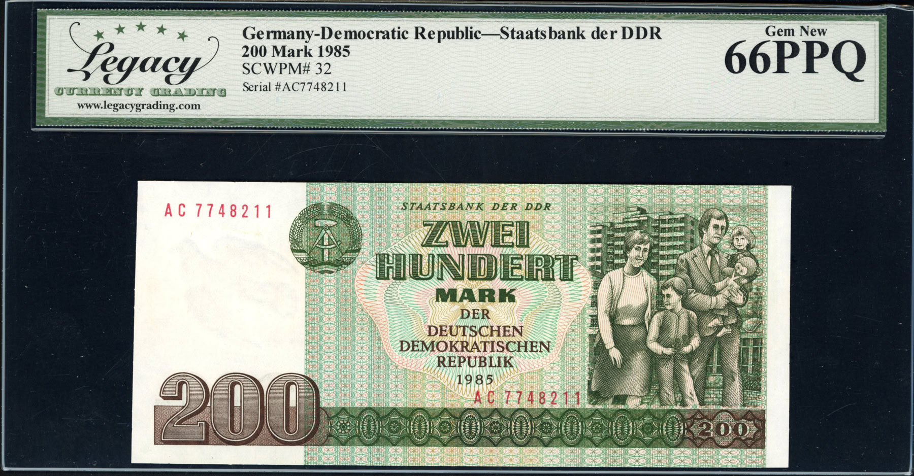 Ddr Note Color Germany - Democratic Republic 1985 200 Marks Staatsbank der DDR Note ...